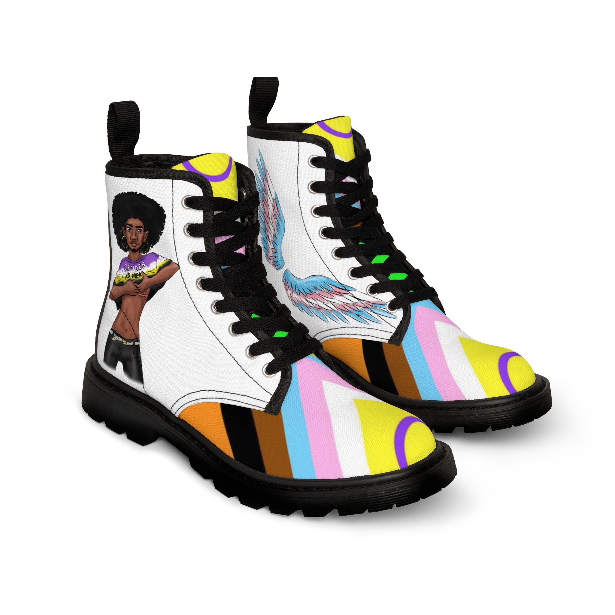 Pride Boots – LGBTQIAP+ Rainbow Flag | Inclusive Gender-Neutral Footwear