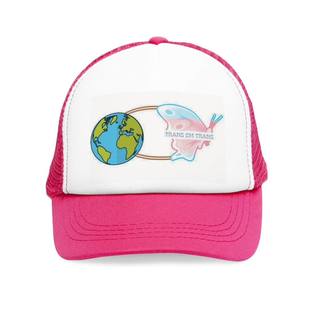 Trans Em Trans Mesh Cap – Gender-Free, Adjustable, Inclusive Pride Hat | Voce Lindx