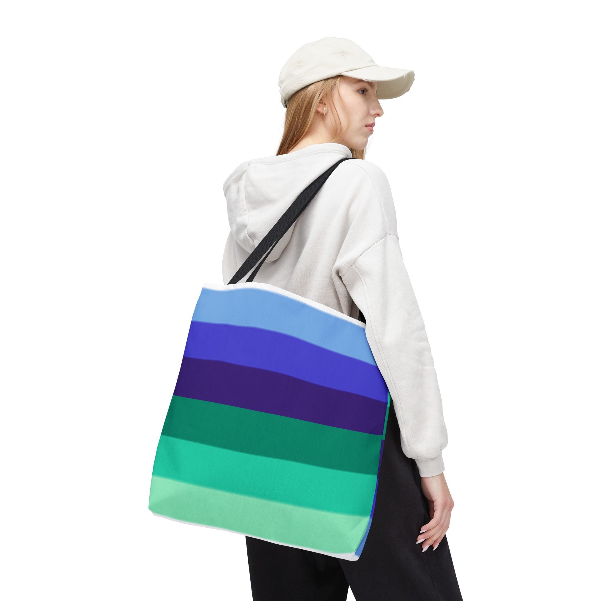 Gay Pride Flag Tote Bag – Durable Polyester, Multiple Sizes & Handle Colors | Inclusive LGBTQIA+ Accessory | Voce Lindx