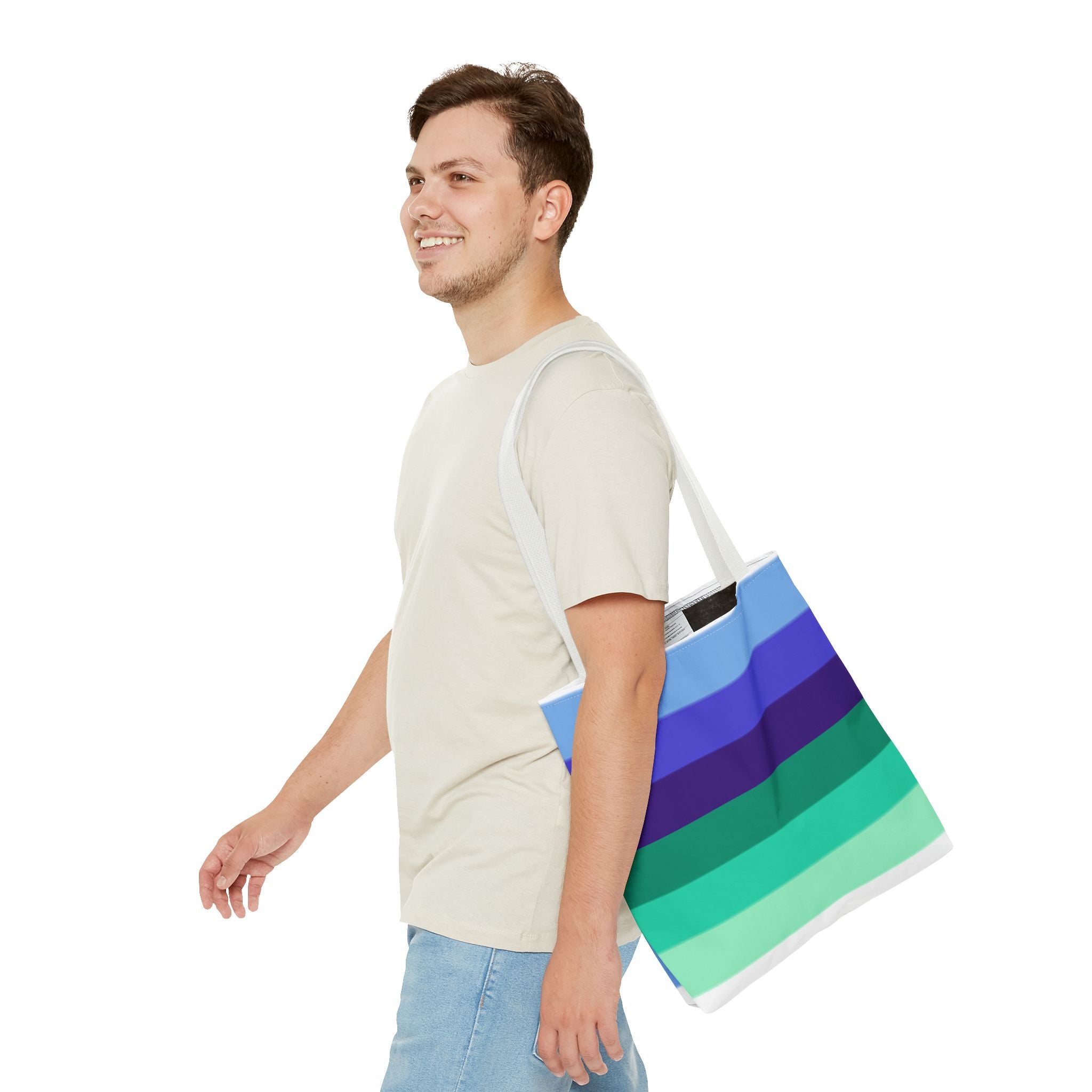Gay Pride Flag Tote Bag – Durable Polyester, Multiple Sizes & Handle Colors | Inclusive LGBTQIA+ Accessory | Voce Lindx
