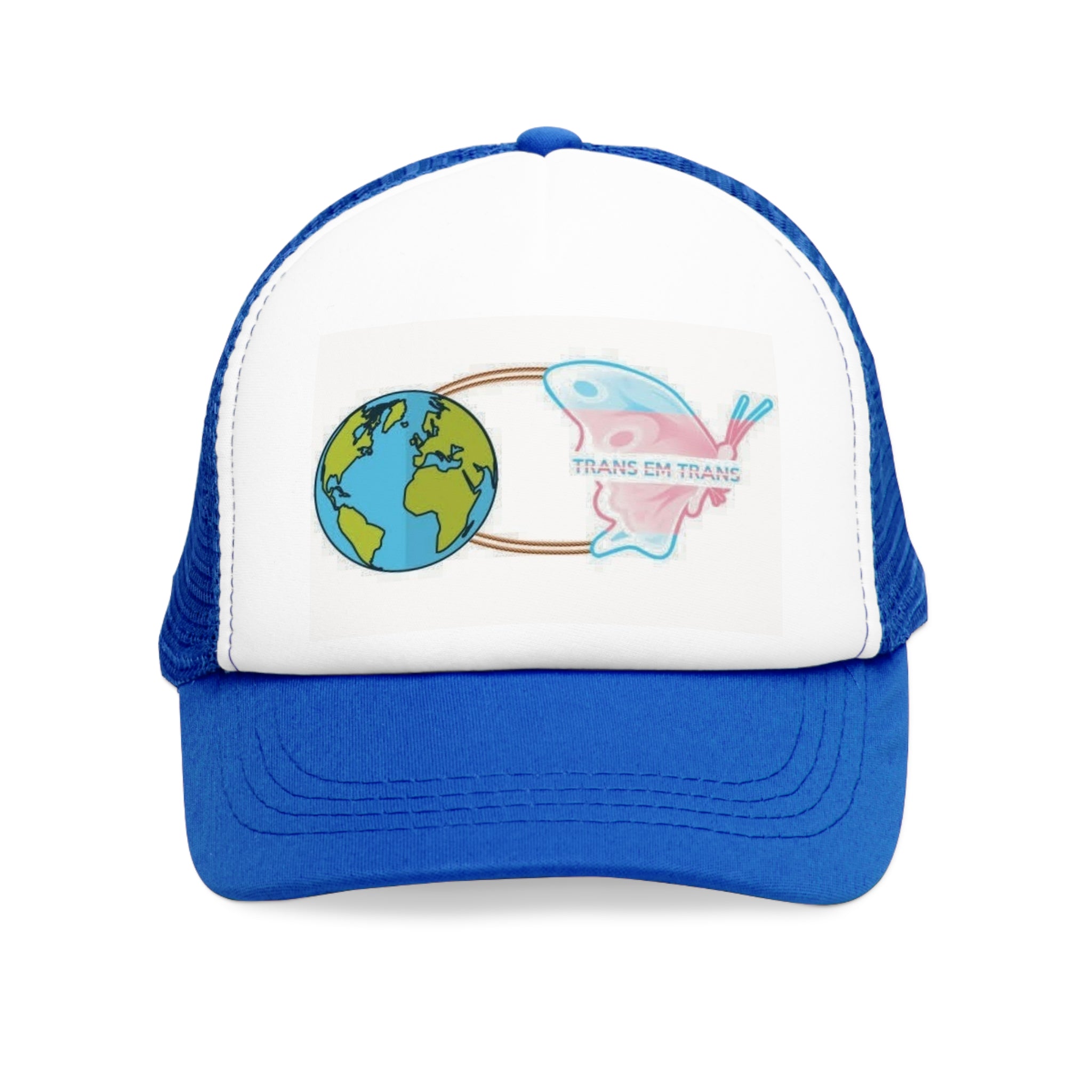 Trans Em Trans Mesh Cap – Gender-Free, Adjustable, Inclusive Pride Hat | Voce Lindx