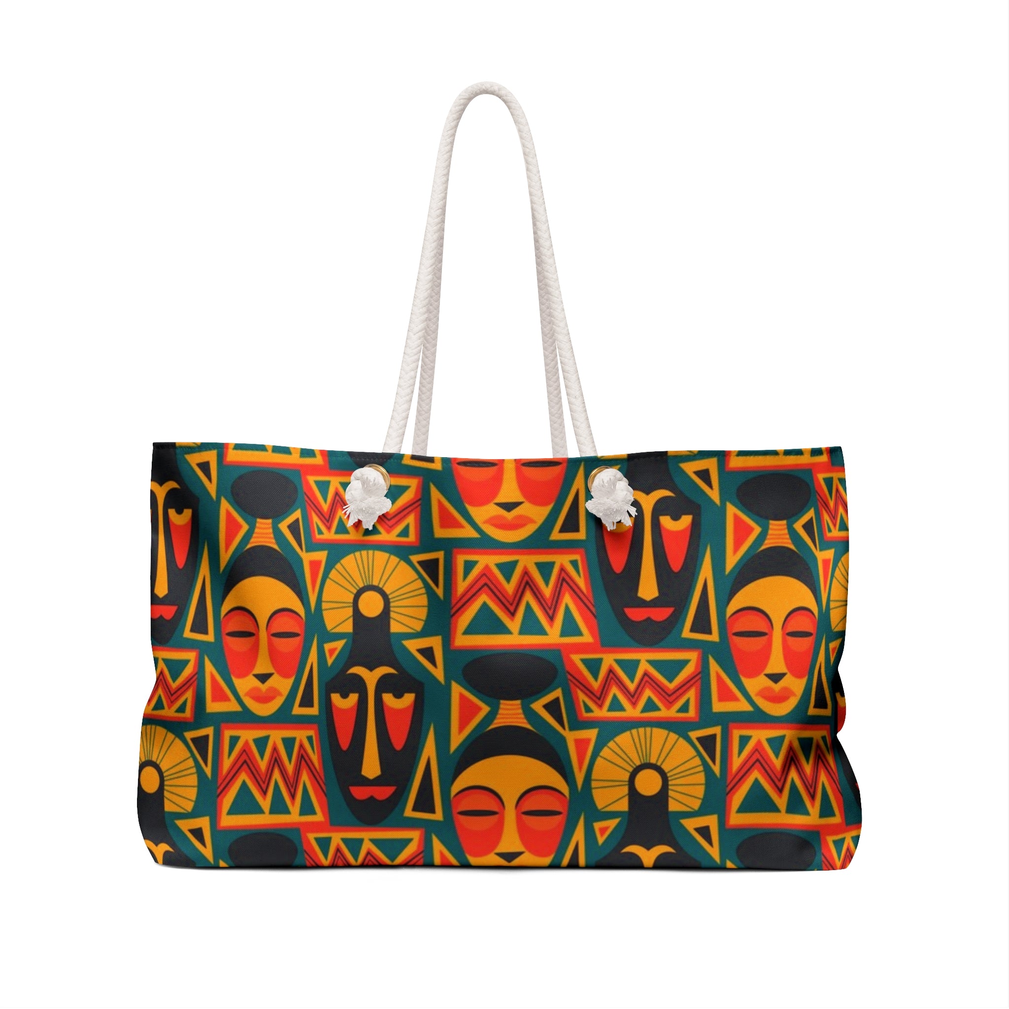African Faces Weekender Bag – Oversized, Durable Polyester, Rope Handles | Inclusive Travel Tote | Voce Lindx