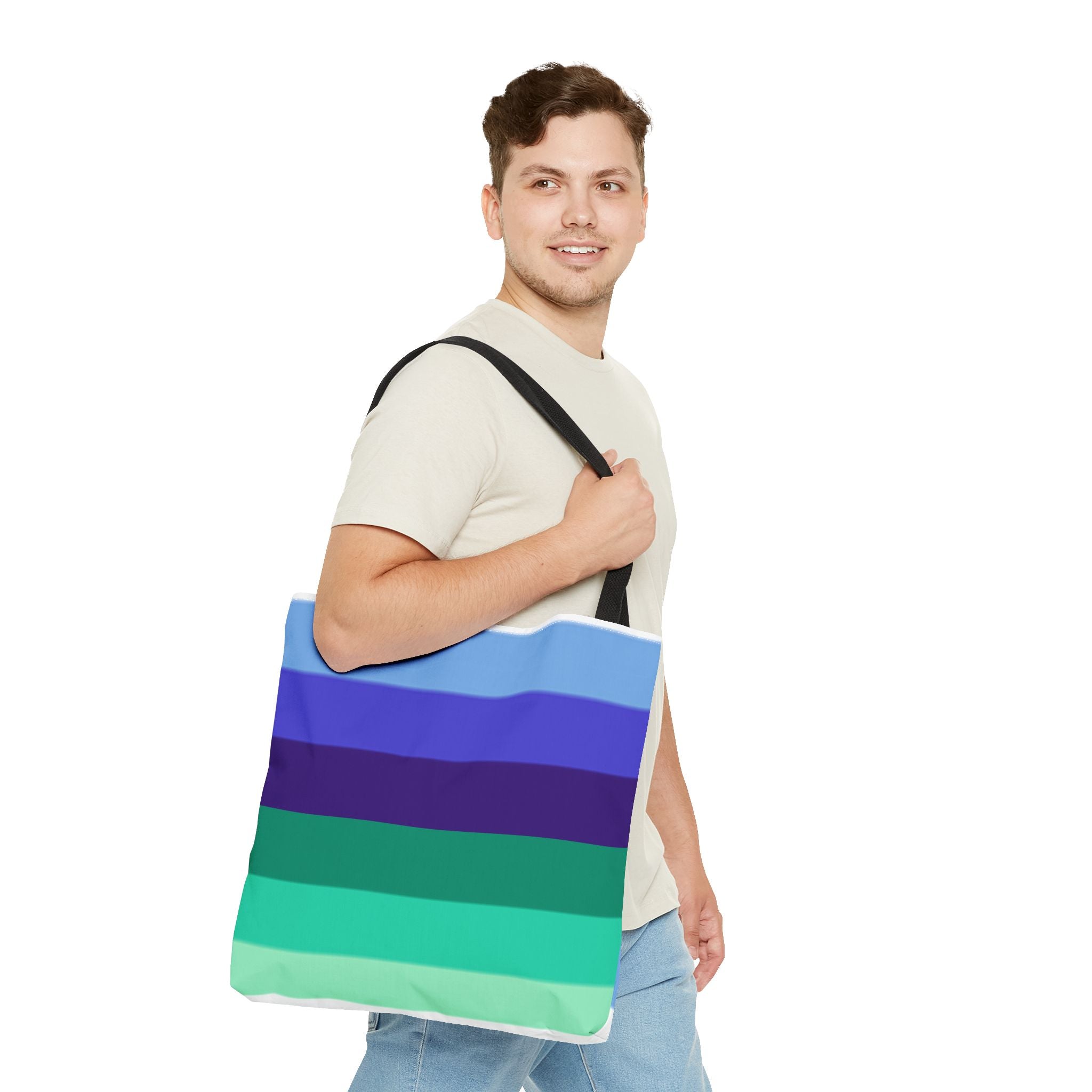 Gay Pride Flag Tote Bag – Durable Polyester, Multiple Sizes & Handle Colors | Inclusive LGBTQIA+ Accessory | Voce Lindx