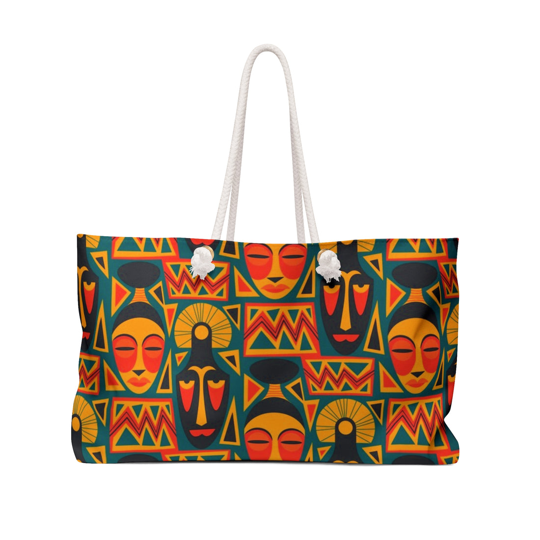 African Faces Weekender Bag – Oversized, Durable Polyester, Rope Handles | Inclusive Travel Tote | Voce Lindx