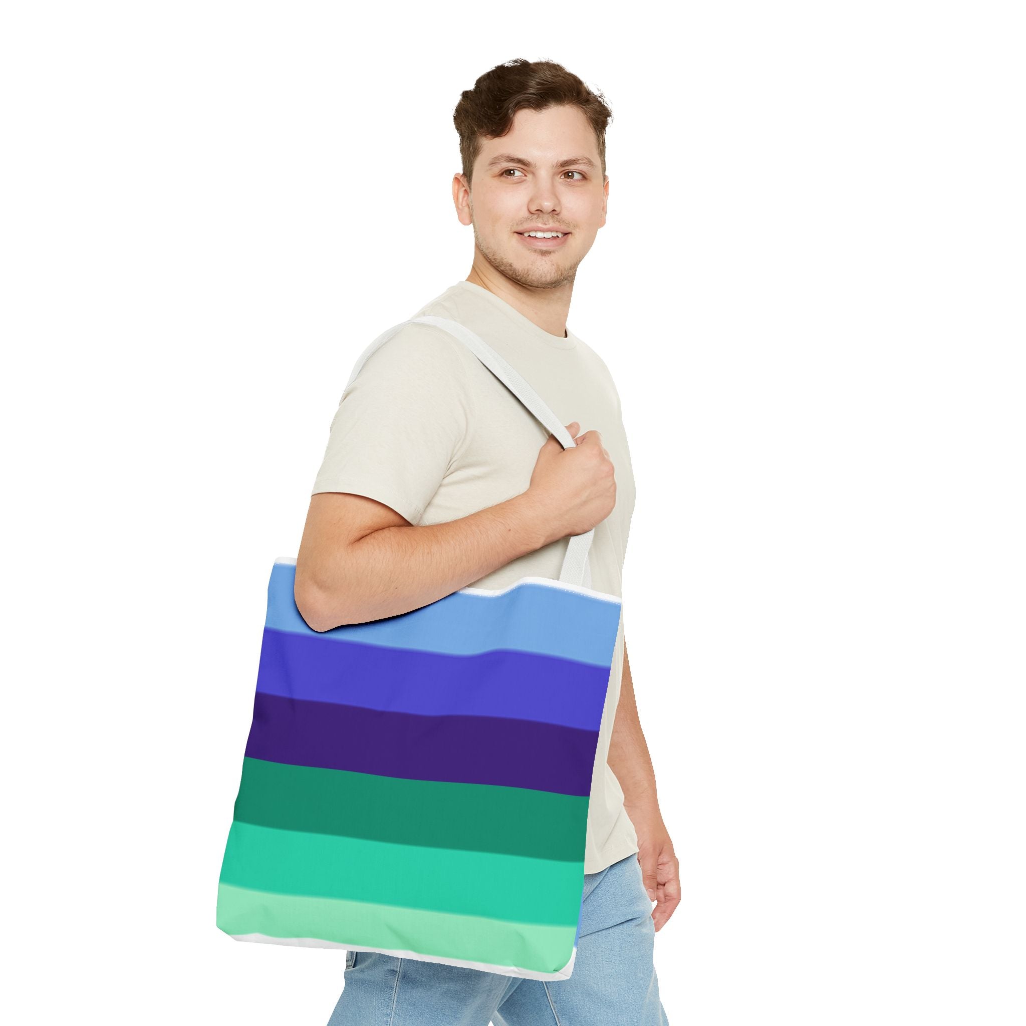 Gay Pride Flag Tote Bag – Durable Polyester, Multiple Sizes & Handle Colors | Inclusive LGBTQIA+ Accessory | Voce Lindx