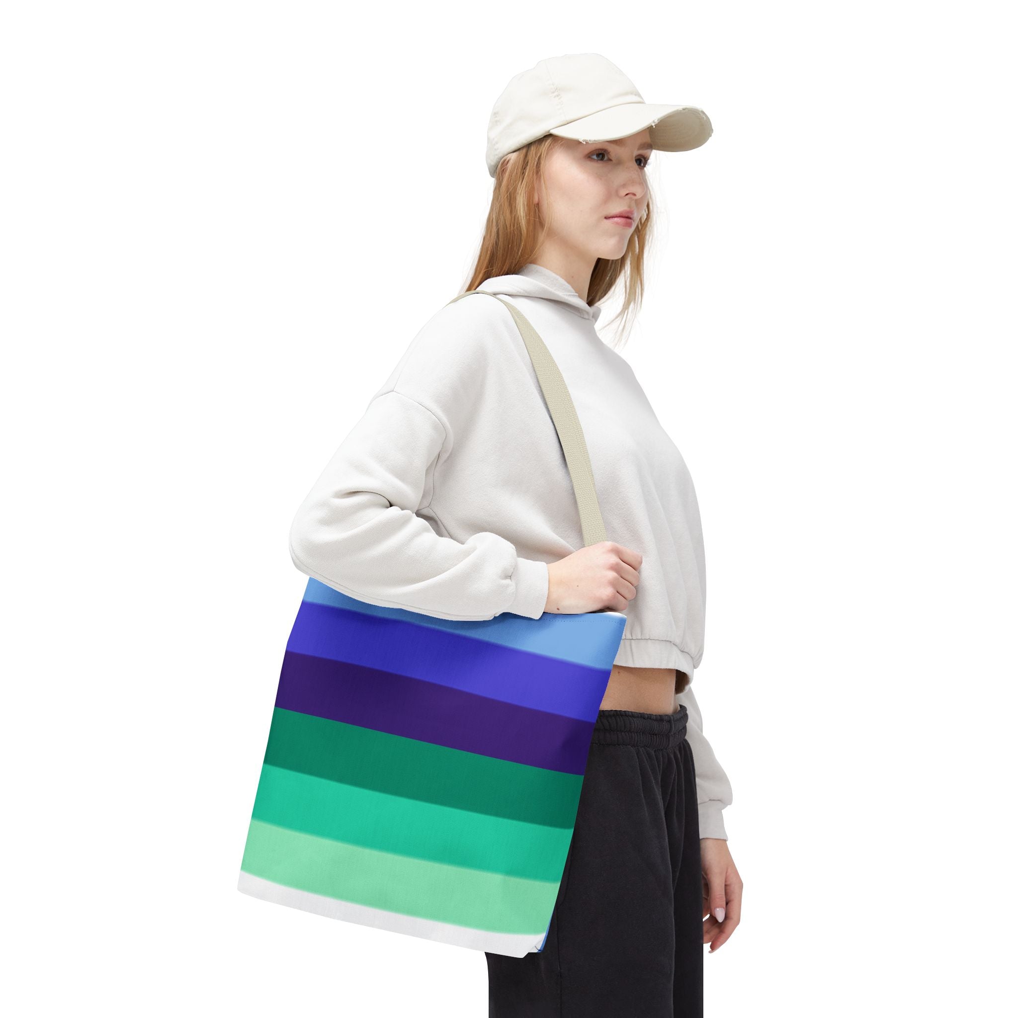 Gay Pride Flag Tote Bag – Durable Polyester, Multiple Sizes & Handle Colors | Inclusive LGBTQIA+ Accessory | Voce Lindx