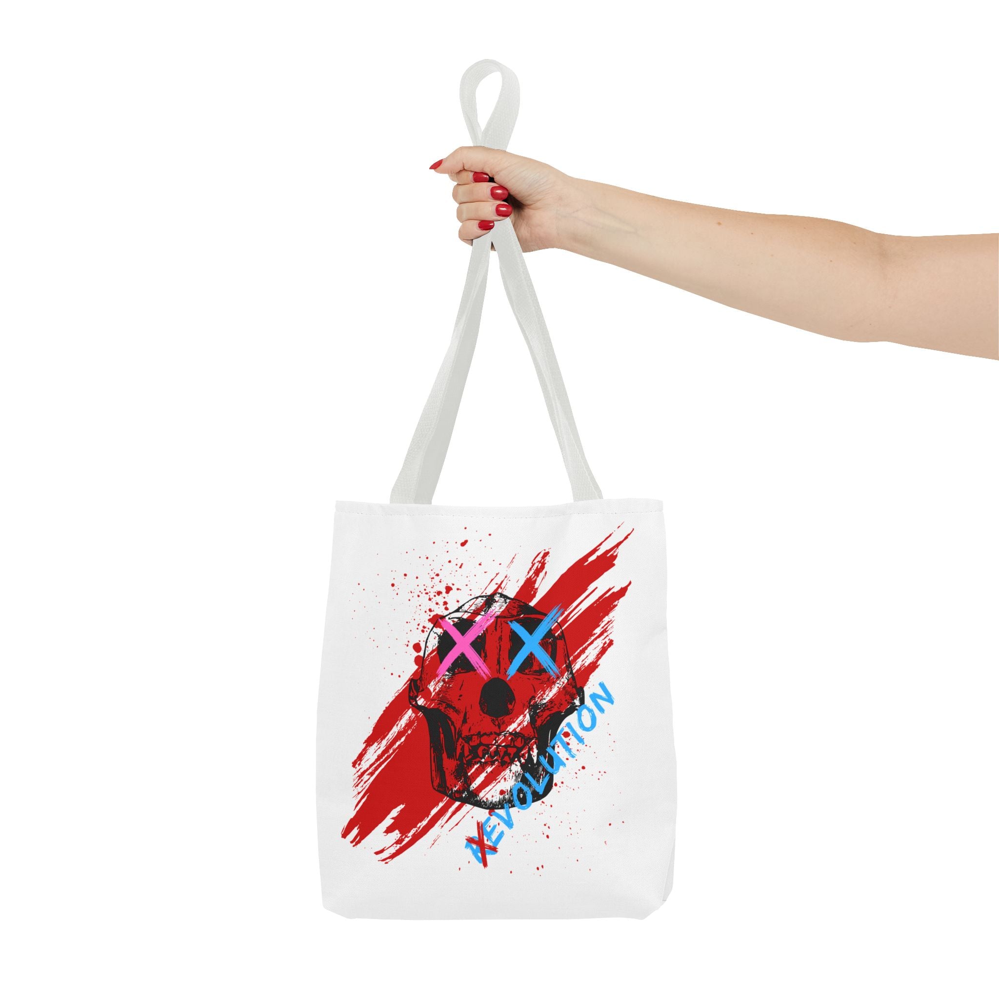 X Revolution Tote Bag – Gender-Free, Skull Art, Durable Polyester, Multiple Sizes | Inclusive LGBTQIA+ Accessory | Voce Lindx