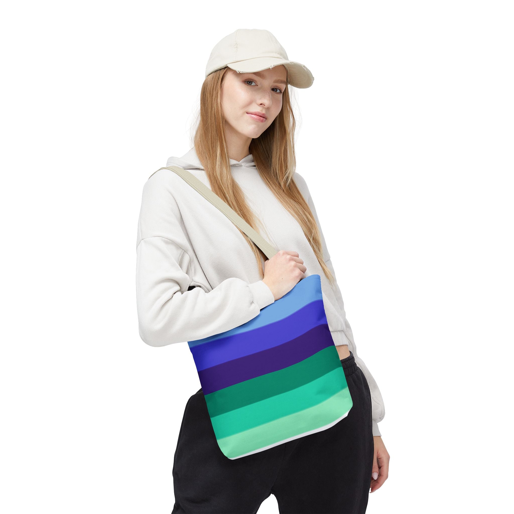 Gay Pride Flag Tote Bag – Durable Polyester, Multiple Sizes & Handle Colors | Inclusive LGBTQIA+ Accessory | Voce Lindx