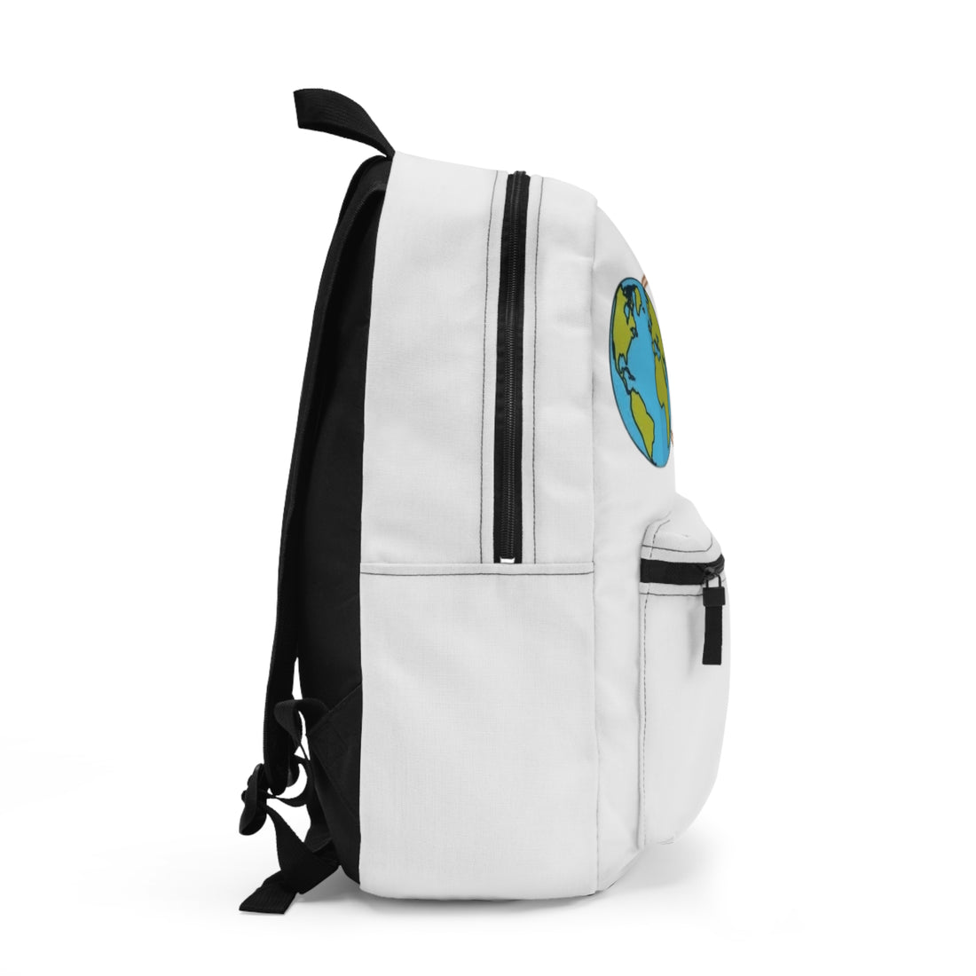 VOCE LINDX ‘Trans em Trans’ White Backpack – Water-Resistant Lightweight LGBTQIA+ Bag with Butterfly Earth Print