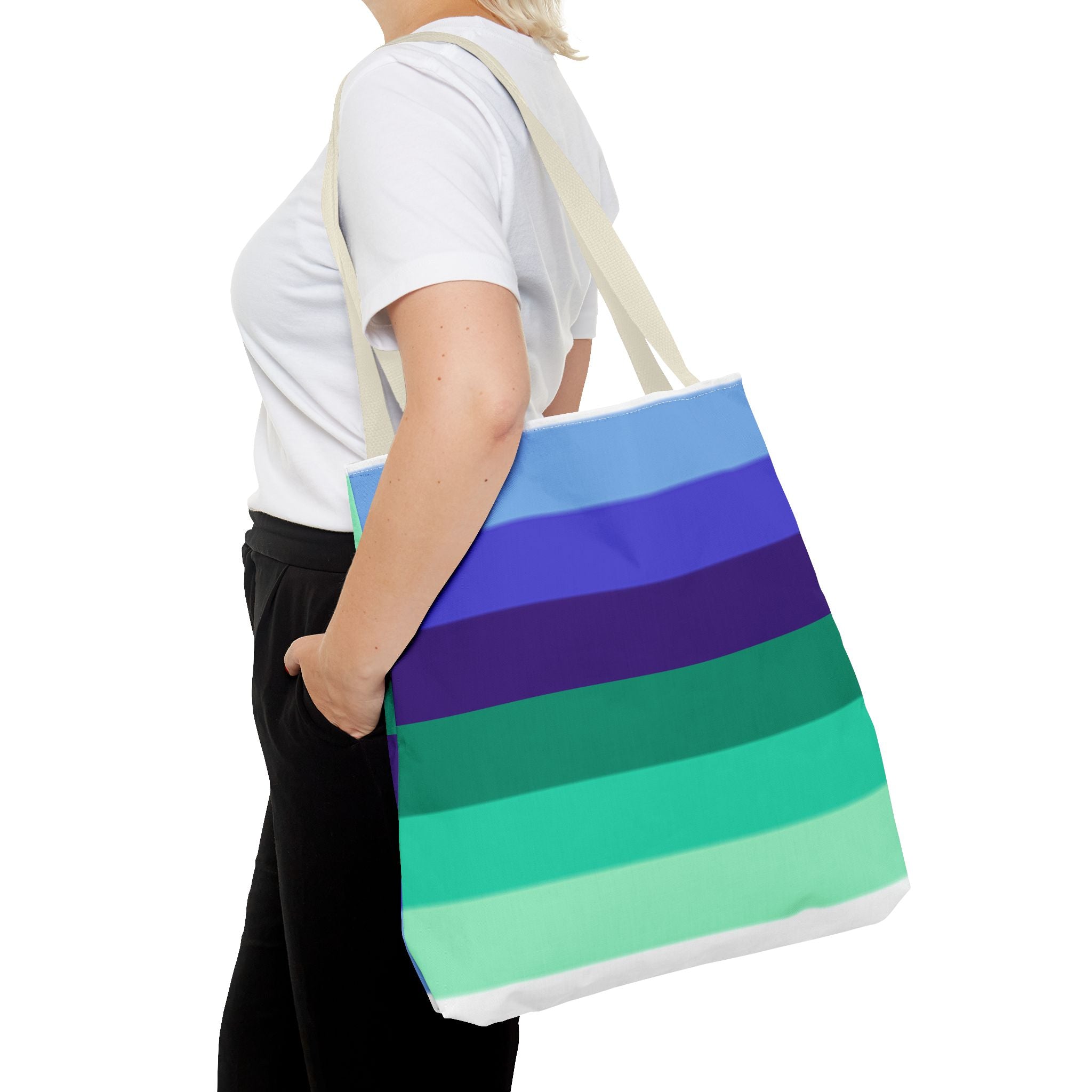 Gay Pride Flag Tote Bag – Durable Polyester, Multiple Sizes & Handle Colors | Inclusive LGBTQIA+ Accessory | Voce Lindx
