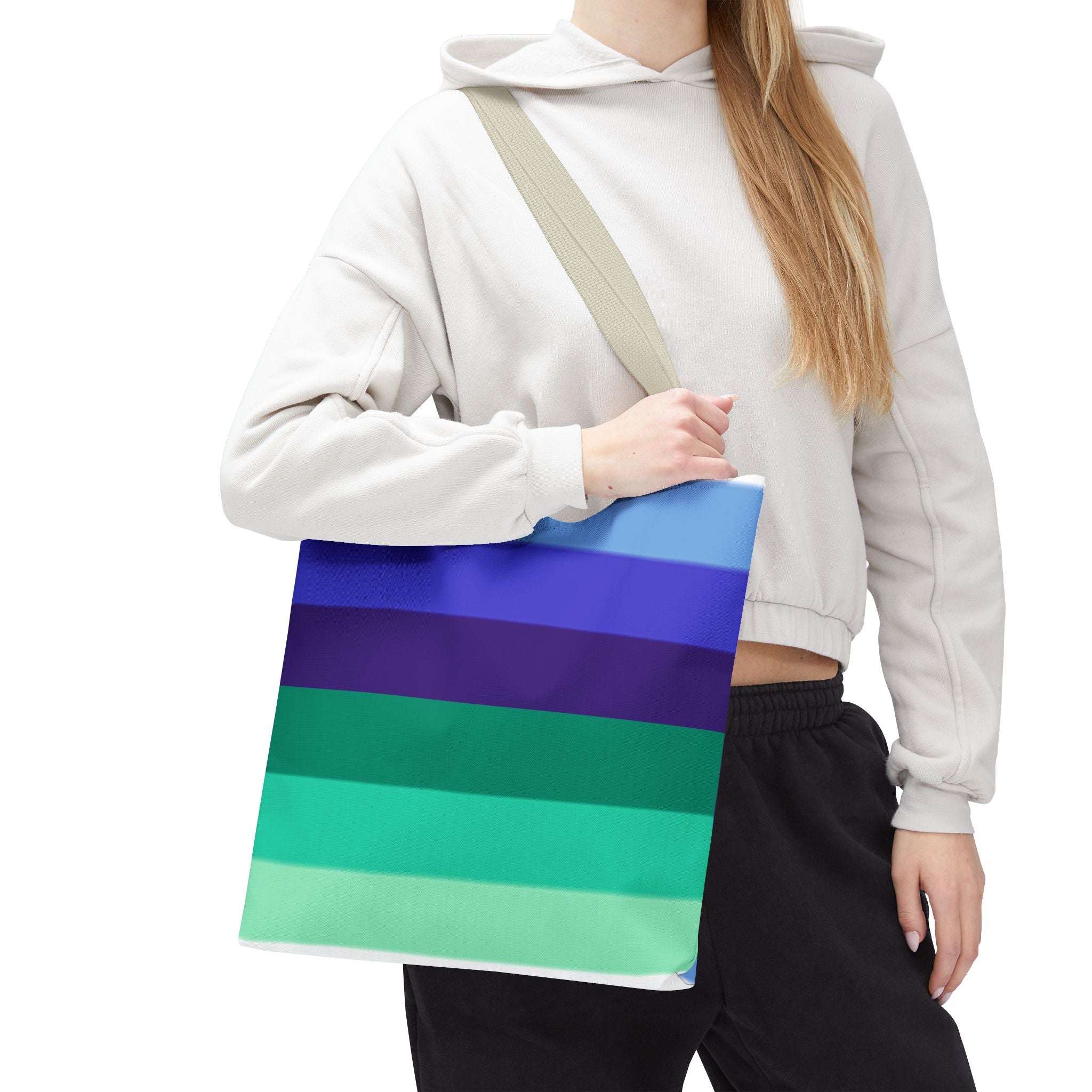 Gay Pride Flag Tote Bag – Durable Polyester, Multiple Sizes & Handle Colors | Inclusive LGBTQIA+ Accessory | Voce Lindx