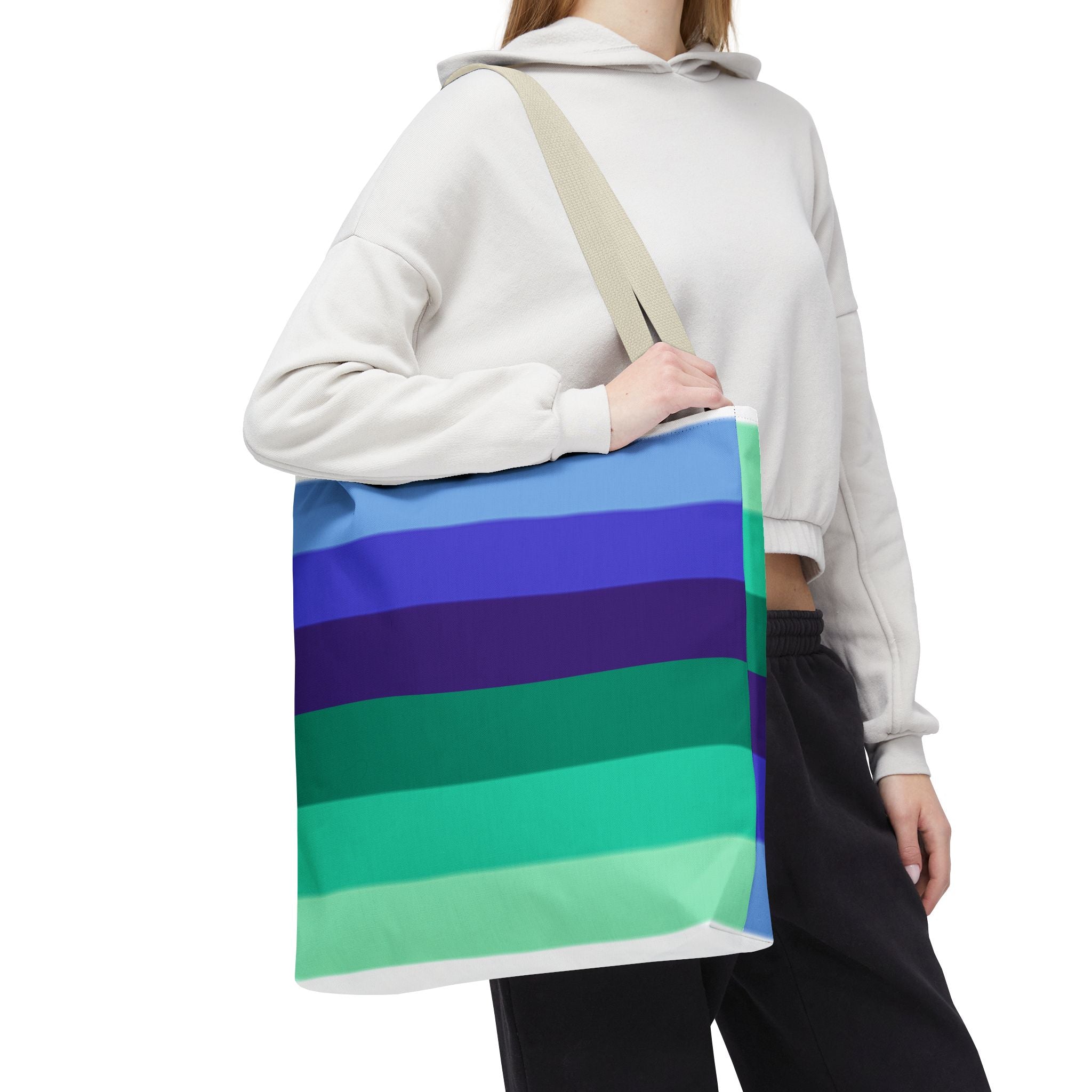 Gay Pride Flag Tote Bag – Durable Polyester, Multiple Sizes & Handle Colors | Inclusive LGBTQIA+ Accessory | Voce Lindx