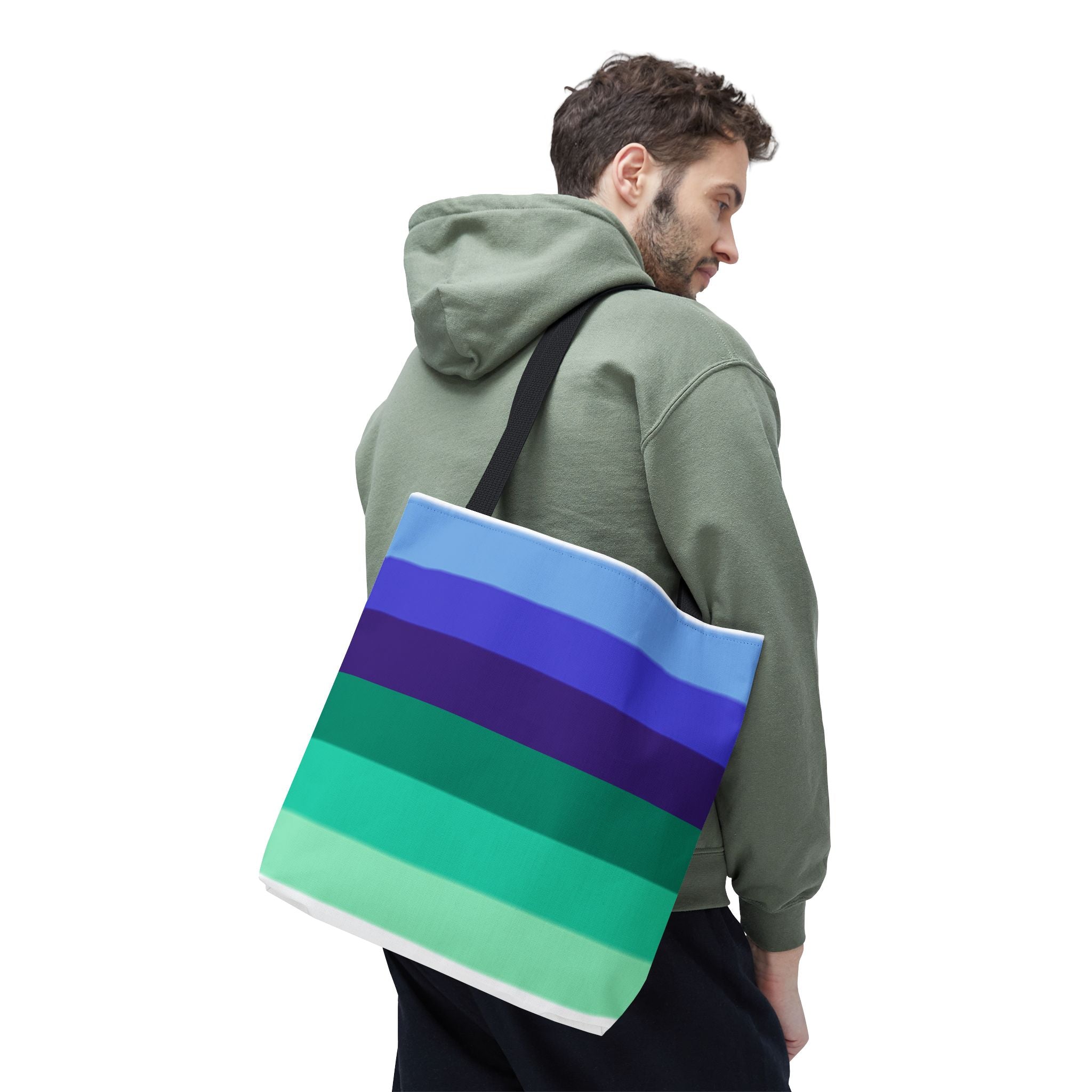 Gay Pride Flag Tote Bag – Durable Polyester, Multiple Sizes & Handle Colors | Inclusive LGBTQIA+ Accessory | Voce Lindx