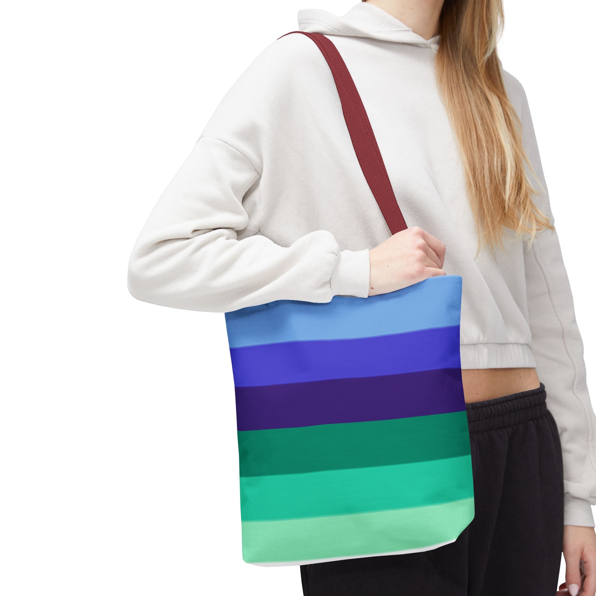 Gay Pride Flag Tote Bag – Durable Polyester, Multiple Sizes & Handle Colors | Inclusive LGBTQIA+ Accessory | Voce Lindx