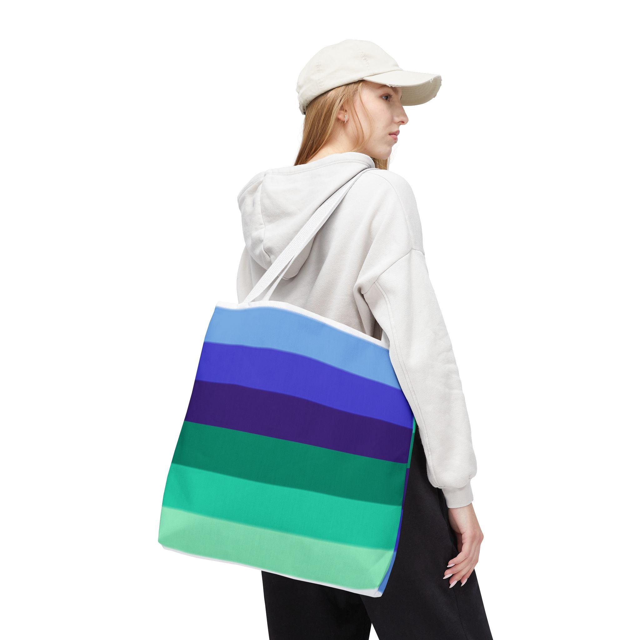 Gay Pride Flag Tote Bag – Durable Polyester, Multiple Sizes & Handle Colors | Inclusive LGBTQIA+ Accessory | Voce Lindx