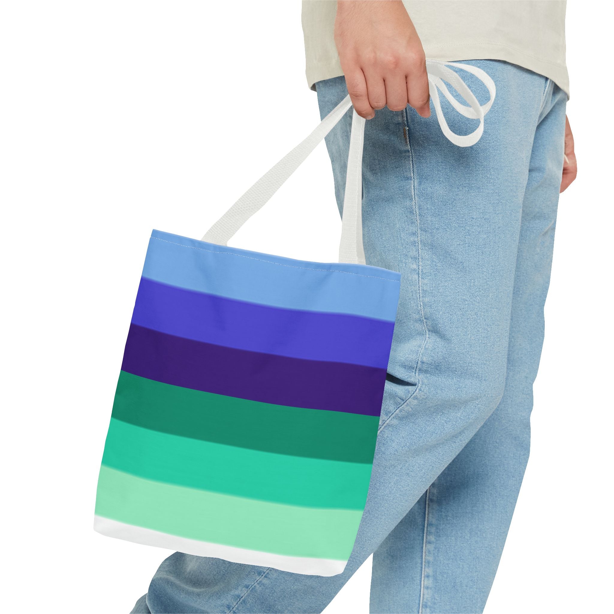 Gay Pride Flag Tote Bag – Durable Polyester, Multiple Sizes & Handle Colors | Inclusive LGBTQIA+ Accessory | Voce Lindx