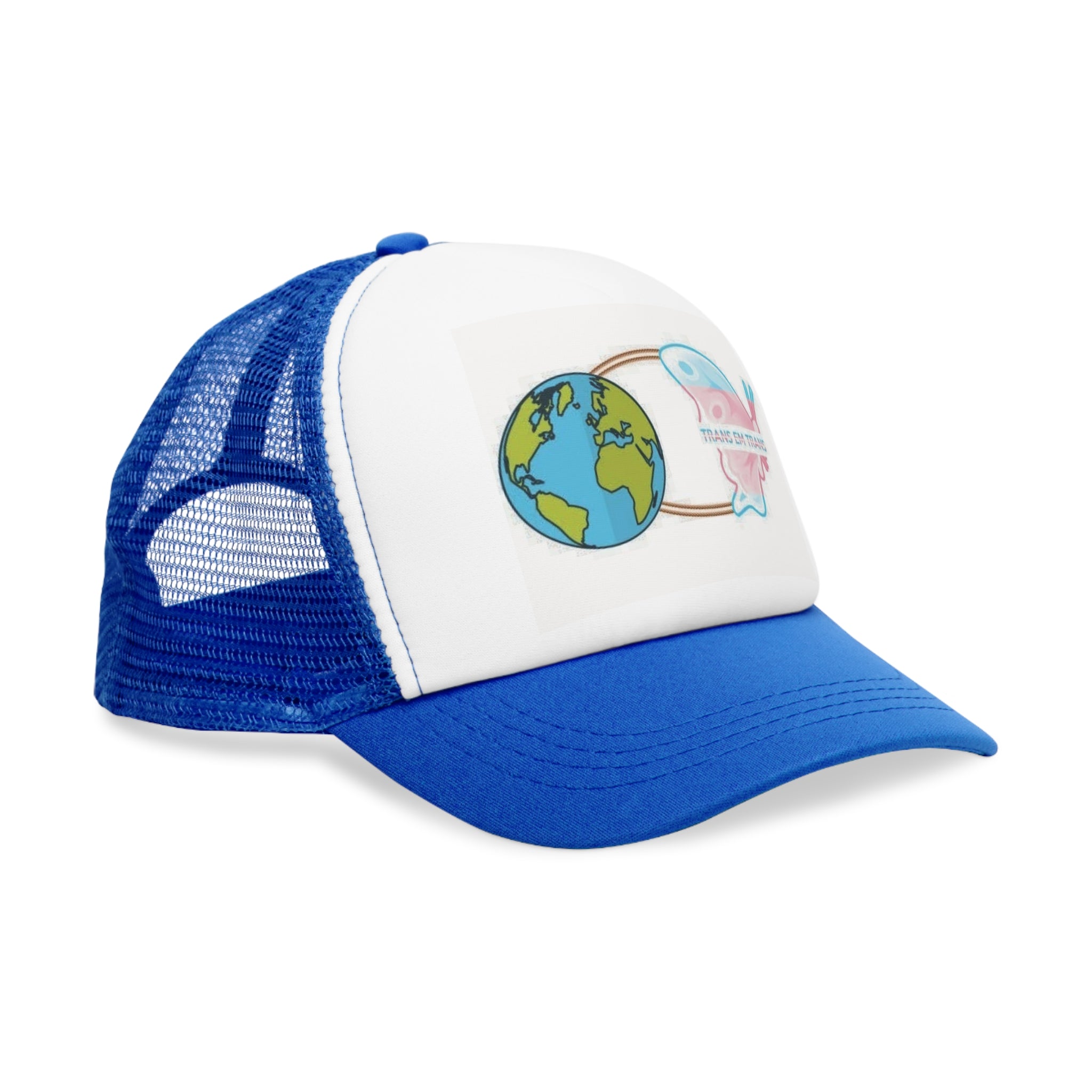 Trans Em Trans Mesh Cap – Gender-Free, Adjustable, Inclusive Pride Hat | Voce Lindx