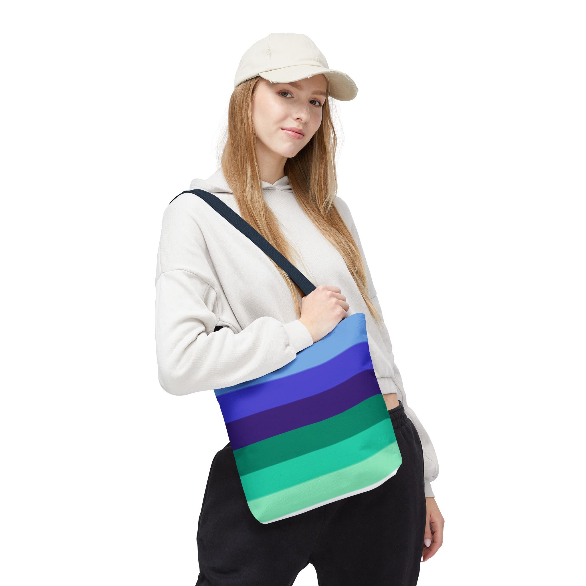 Gay Pride Flag Tote Bag – Durable Polyester, Multiple Sizes & Handle Colors | Inclusive LGBTQIA+ Accessory | Voce Lindx