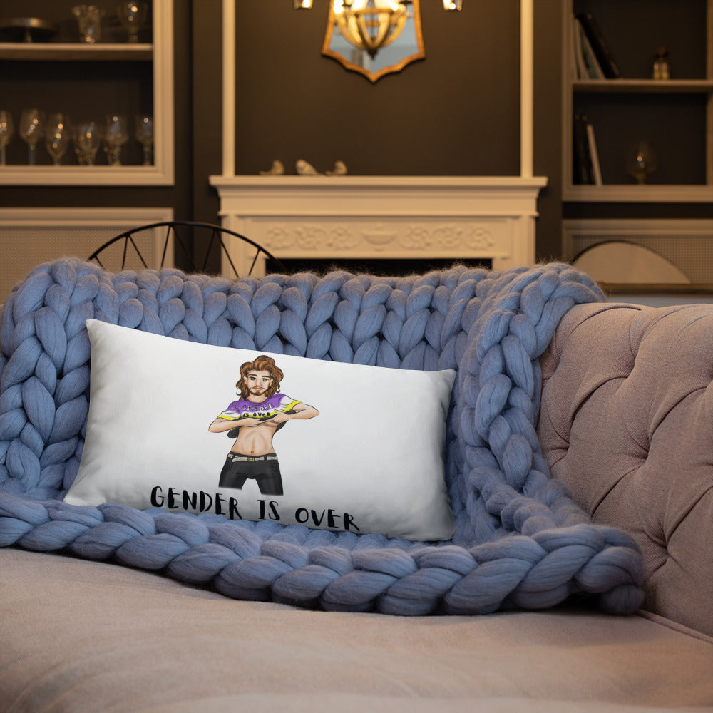 Basic Cushion – “Gender Is Over” Statement Print | Decorative Square Throw Pillow | Voce Lindx