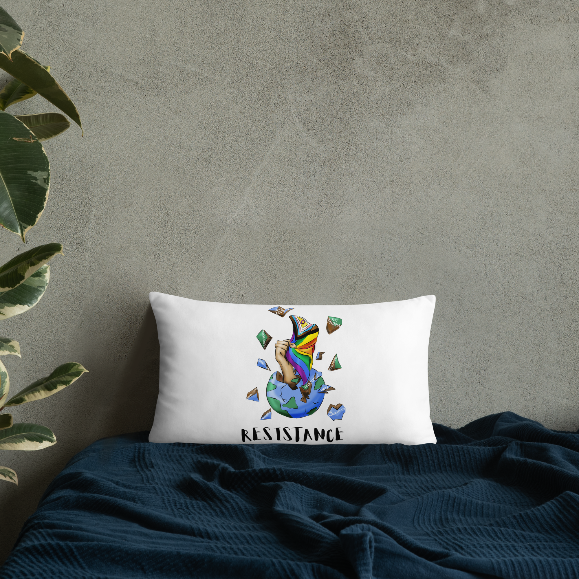 Basic Cushion – “Resistance Planet” Print | Decorative Square Throw Pillow | Voce Lindx
