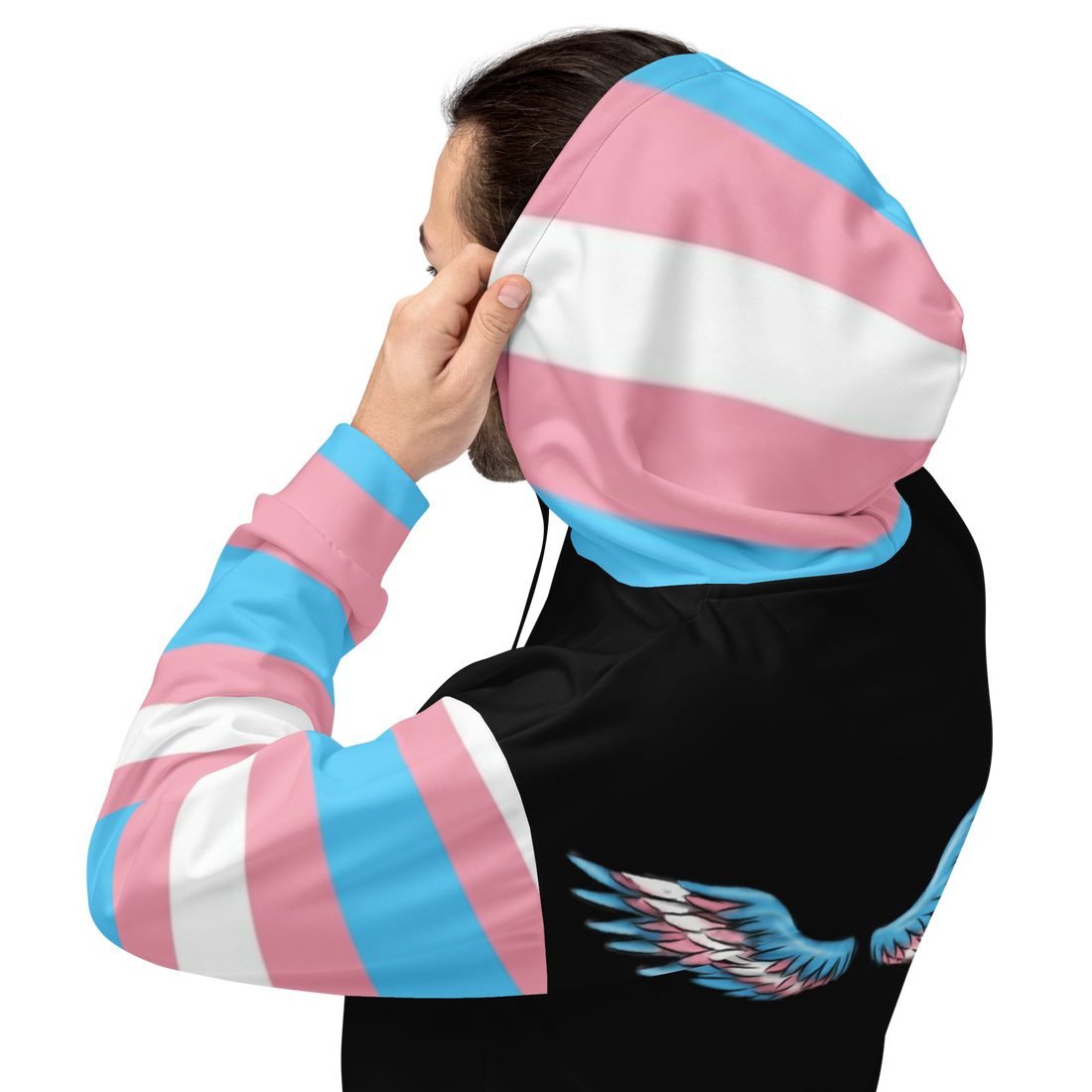 Transgender Flag Hoodie – Relaxed Fit, Premium Cotton Blend | Visible Pride Wear
