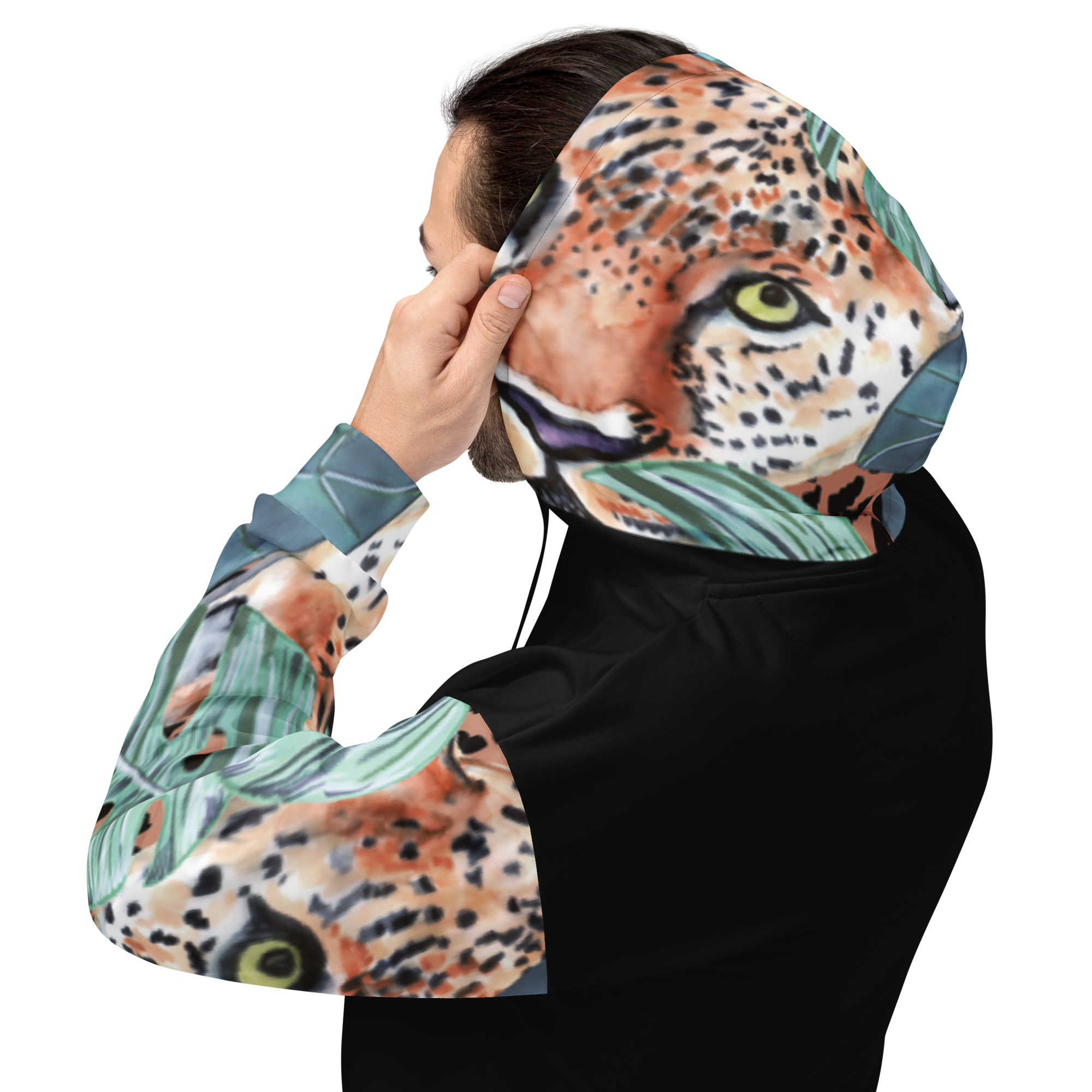 Jaguar and Leaf Hoodie – Statement Print for Bold Personalities