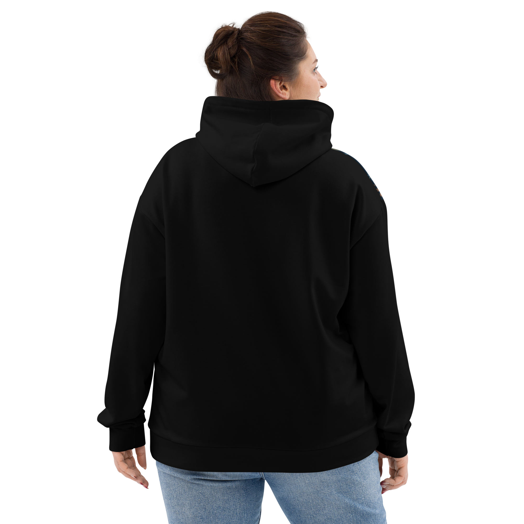 Blue Floral Hoodie with “He” Statement – Soft & Empowering | Comfortable Fit
