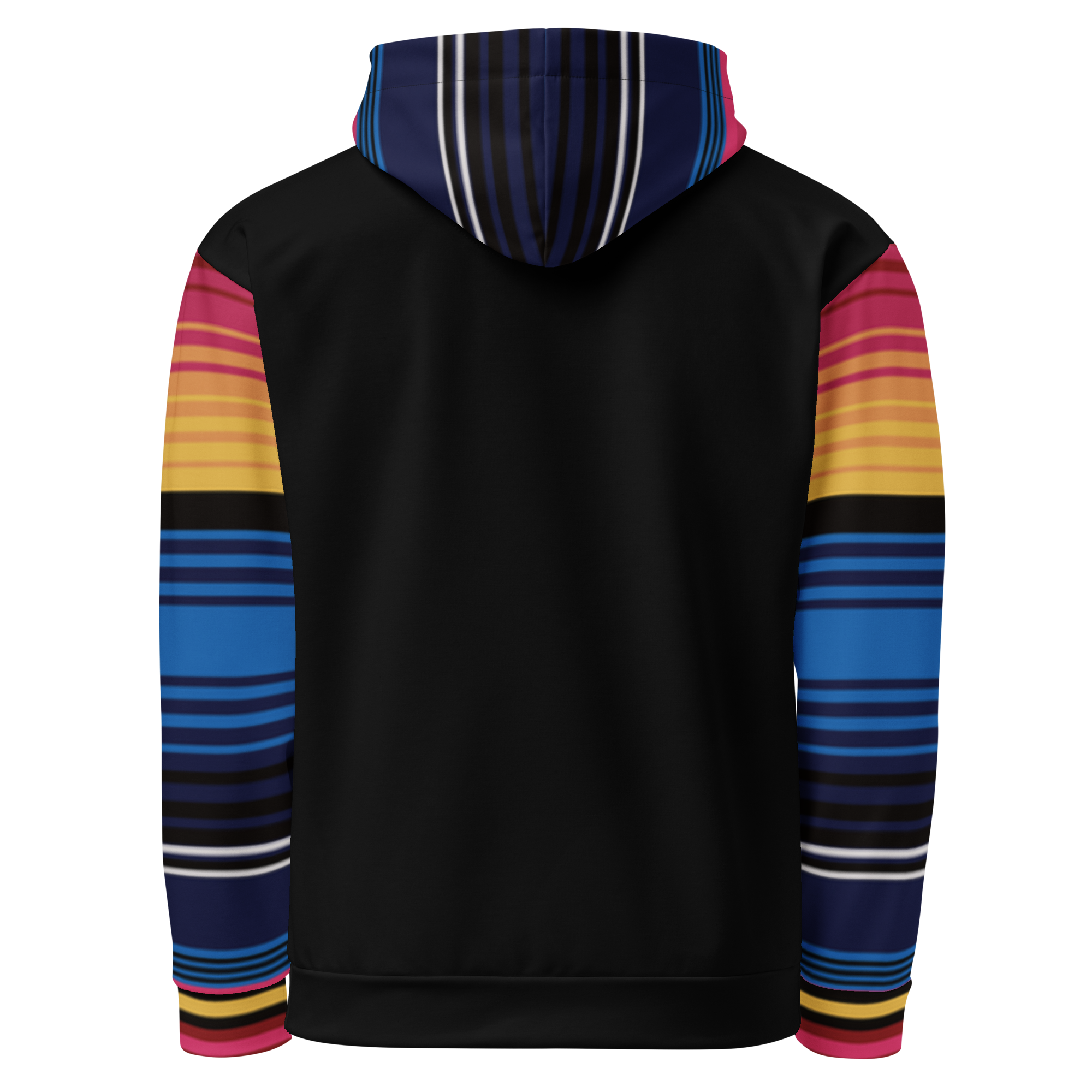 Colour Stripe Hoodie – Bold Style with Black Contrast