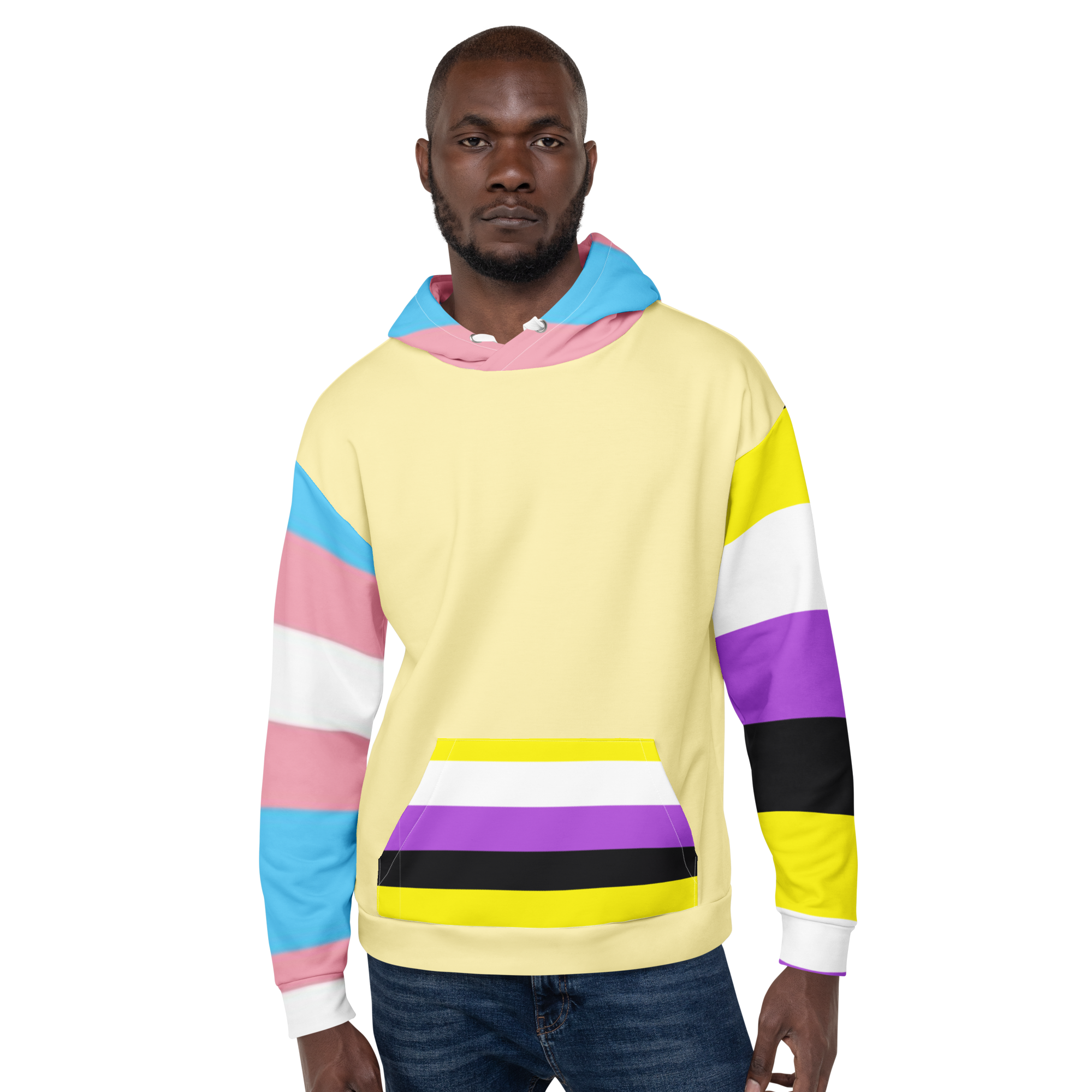 Trans + Non-Binary Flag Hoodie – Inclusive Pride Fashion | Comfortable & Gender-Free Statement Wear