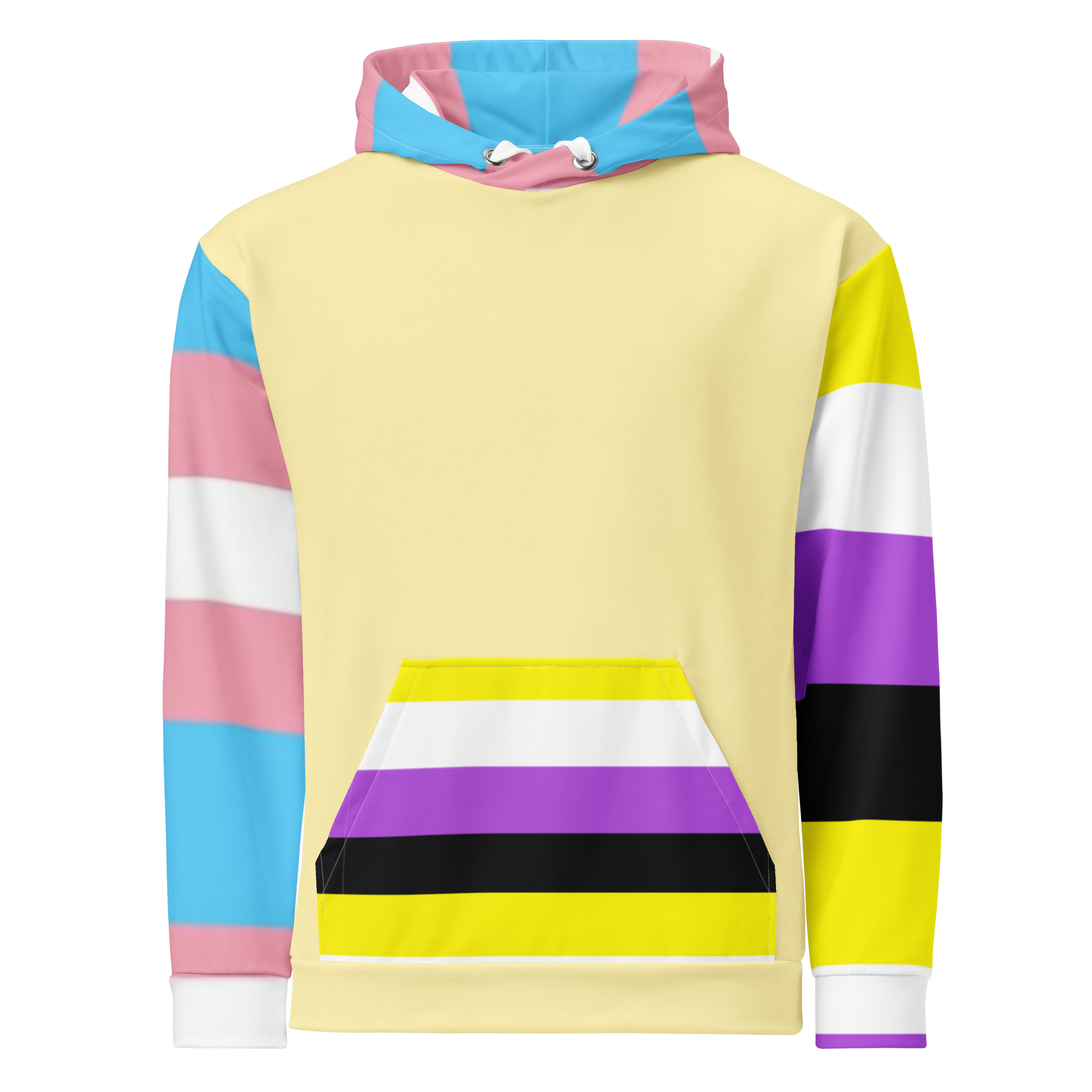 Trans + Non-Binary Flag Hoodie – Inclusive Pride Fashion | Comfortable & Gender-Free Statement Wear