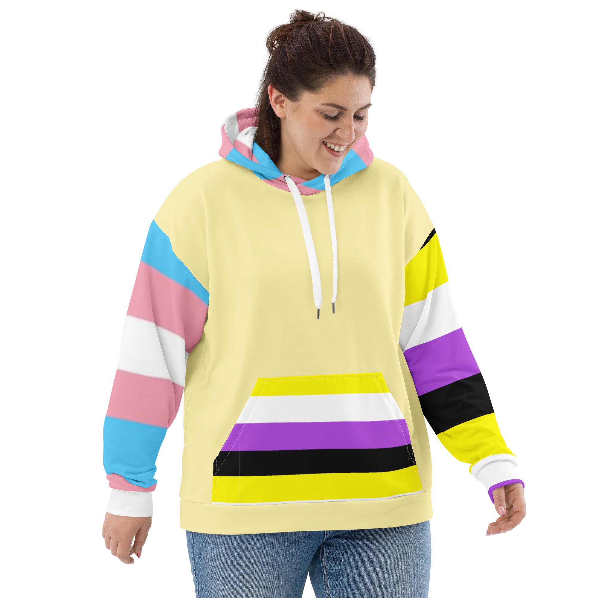 Trans + Non-Binary Flag Hoodie – Inclusive Pride Fashion | Comfortable & Gender-Free Statement Wear