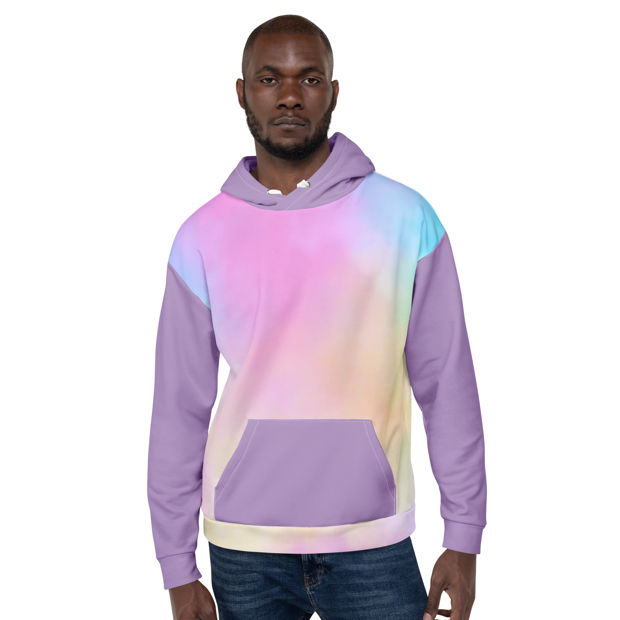 Purple Gradient Hoodie with Non-Binary Pride Wings – Inclusive Fit, Eco-Friendly Cotton Blend