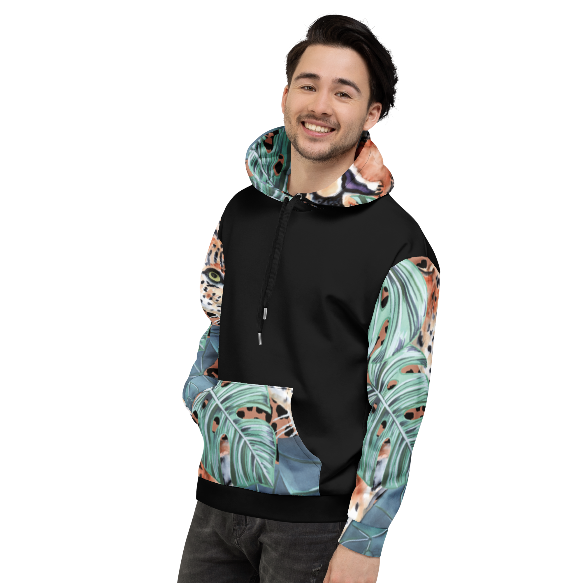 Jaguar and Leaf Hoodie – Statement Print for Bold Personalities