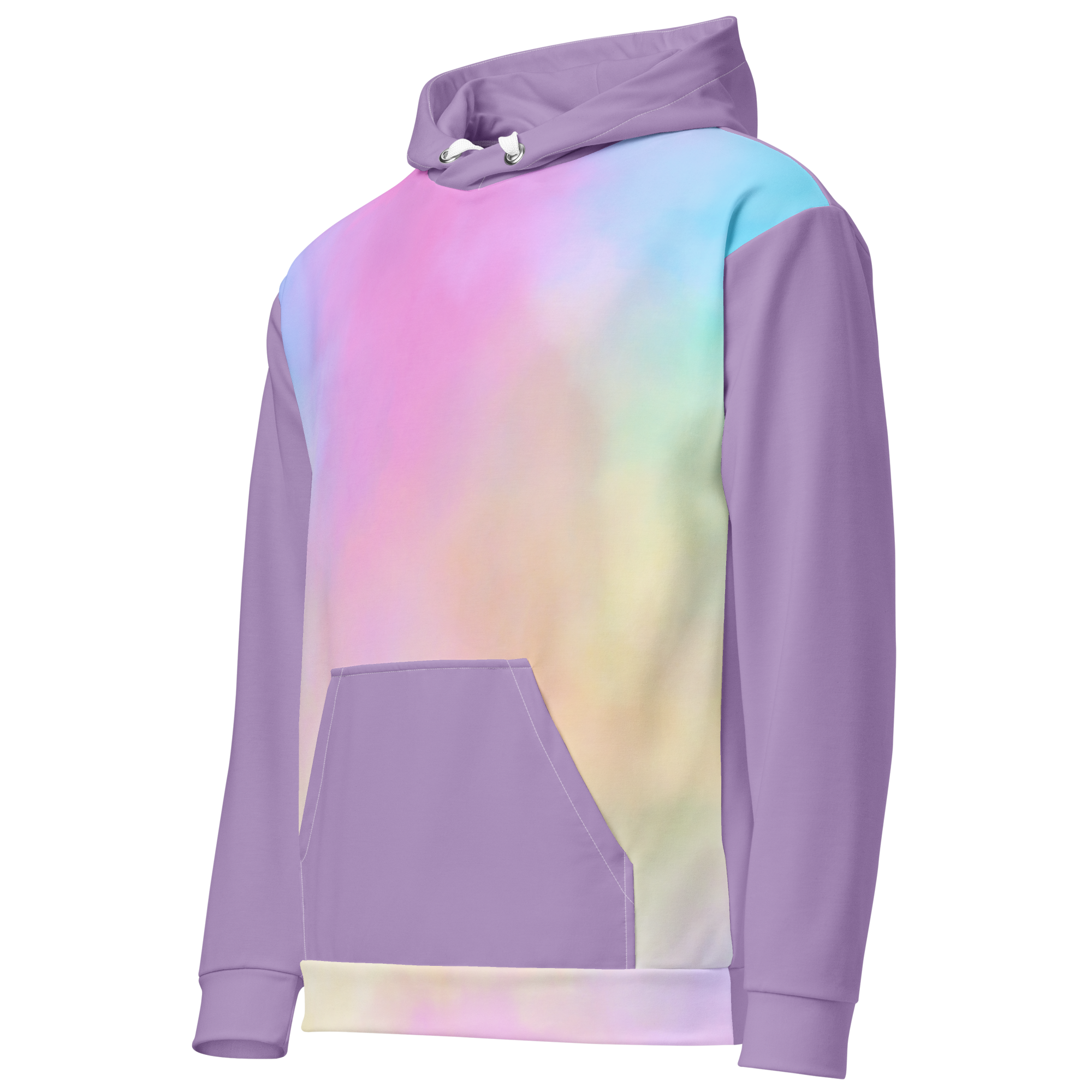 Purple Gradient Hoodie with Non-Binary Pride Wings – Inclusive Fit, Eco-Friendly Cotton Blend