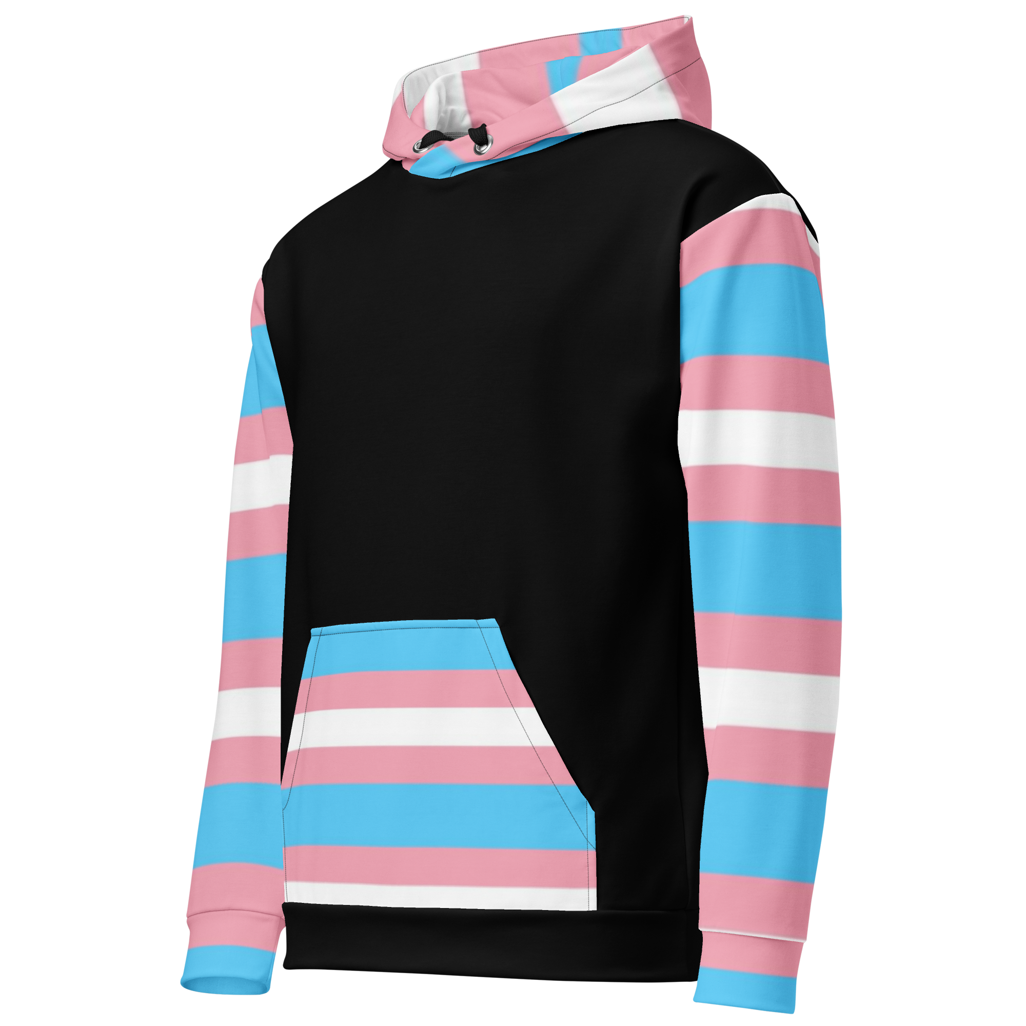 Transgender Pride Flag Hoodie – Light Blue, Pink and White | Inclusive and Comfortable