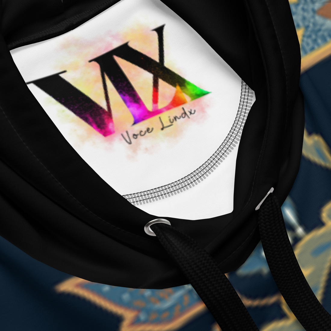 Blue Floral Hoodie with “He” Statement – Soft & Empowering | Comfortable Fit