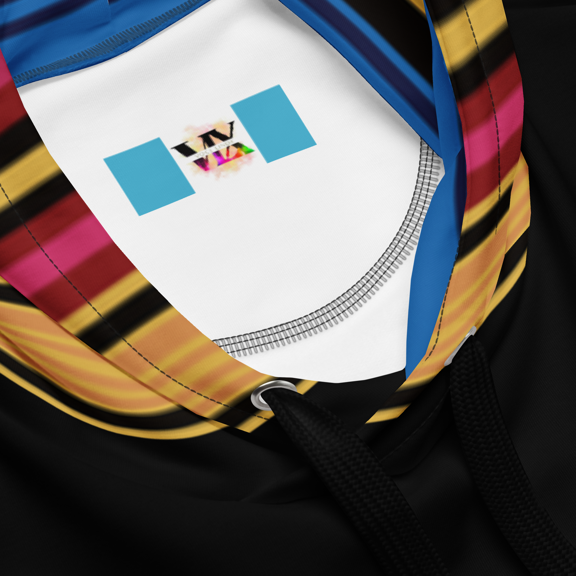 Colour Stripe Hoodie – Bold Style with Black Contrast