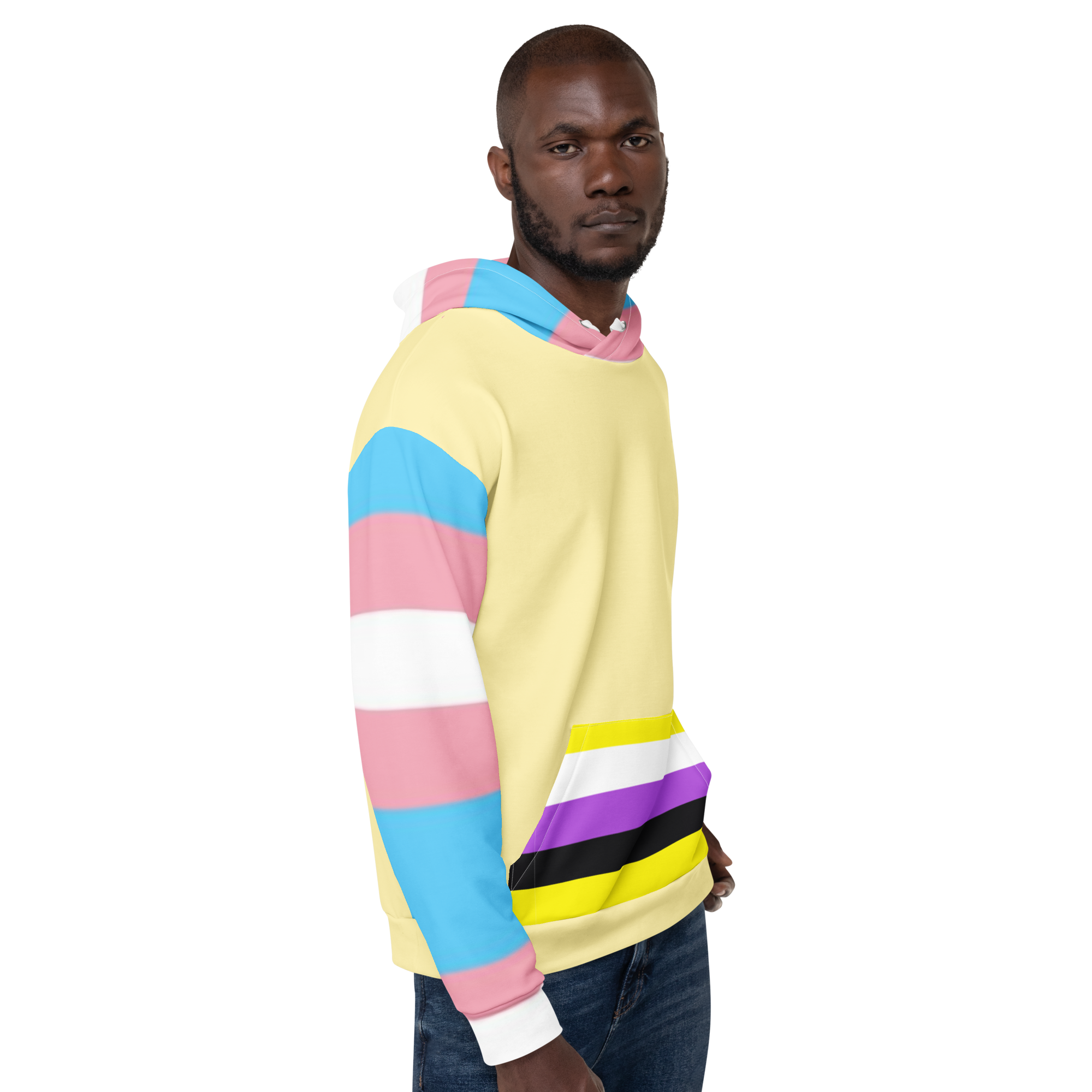 Trans + Non-Binary Flag Hoodie – Inclusive Pride Fashion | Comfortable & Gender-Free Statement Wear
