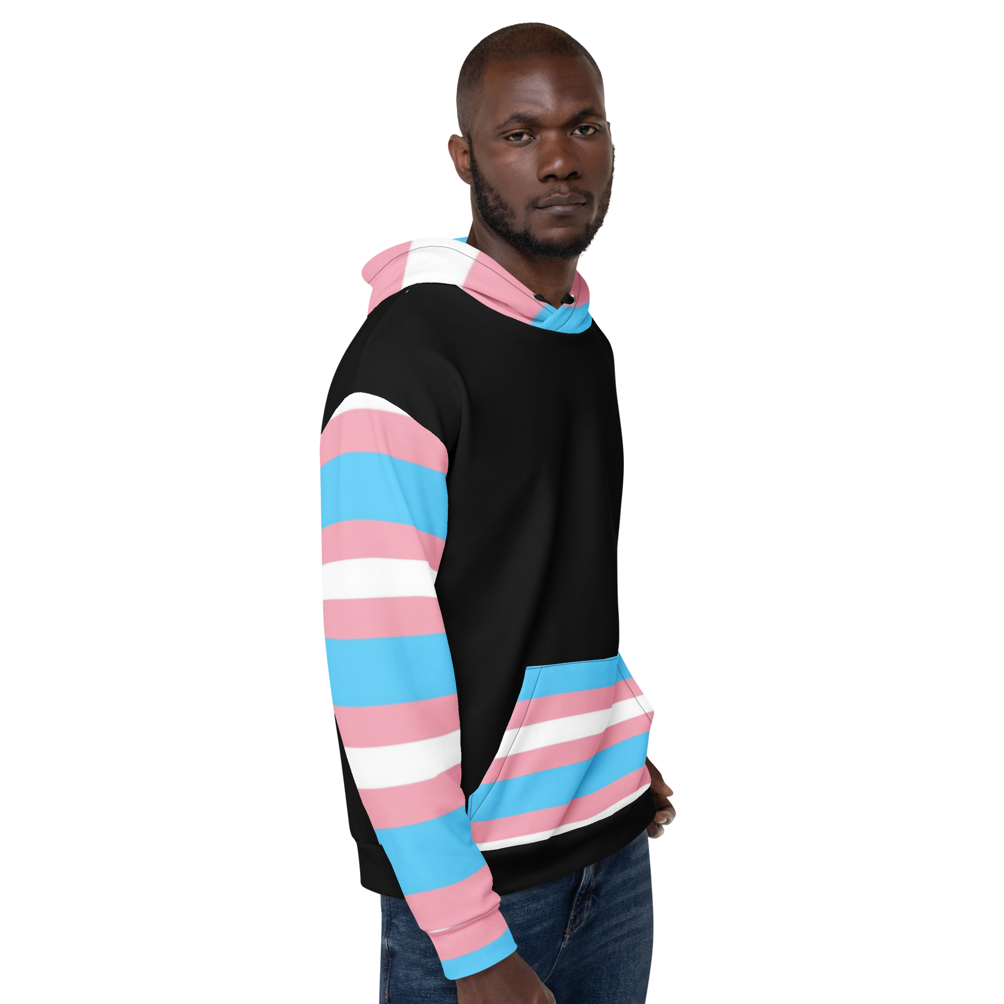 Transgender Pride Flag Hoodie – Light Blue, Pink and White | Inclusive and Comfortable