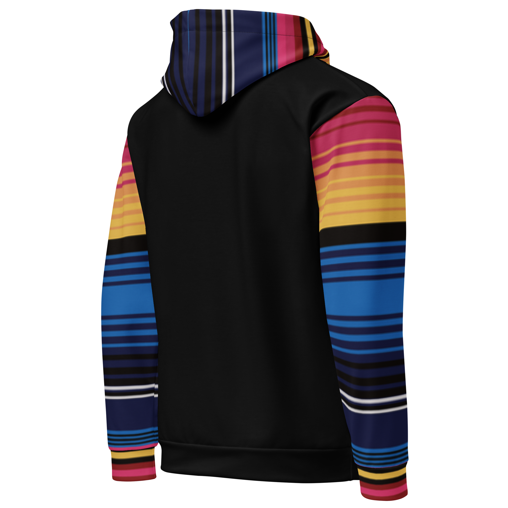 Colour Stripe Hoodie – Bold Style with Black Contrast