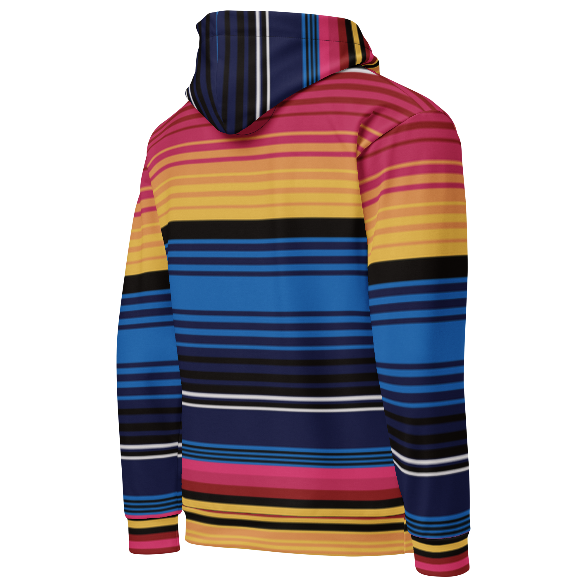 Coloured Stripe Hoodie – Vibrant Band Print | Relaxed Cotton-Blend Sweatshirt