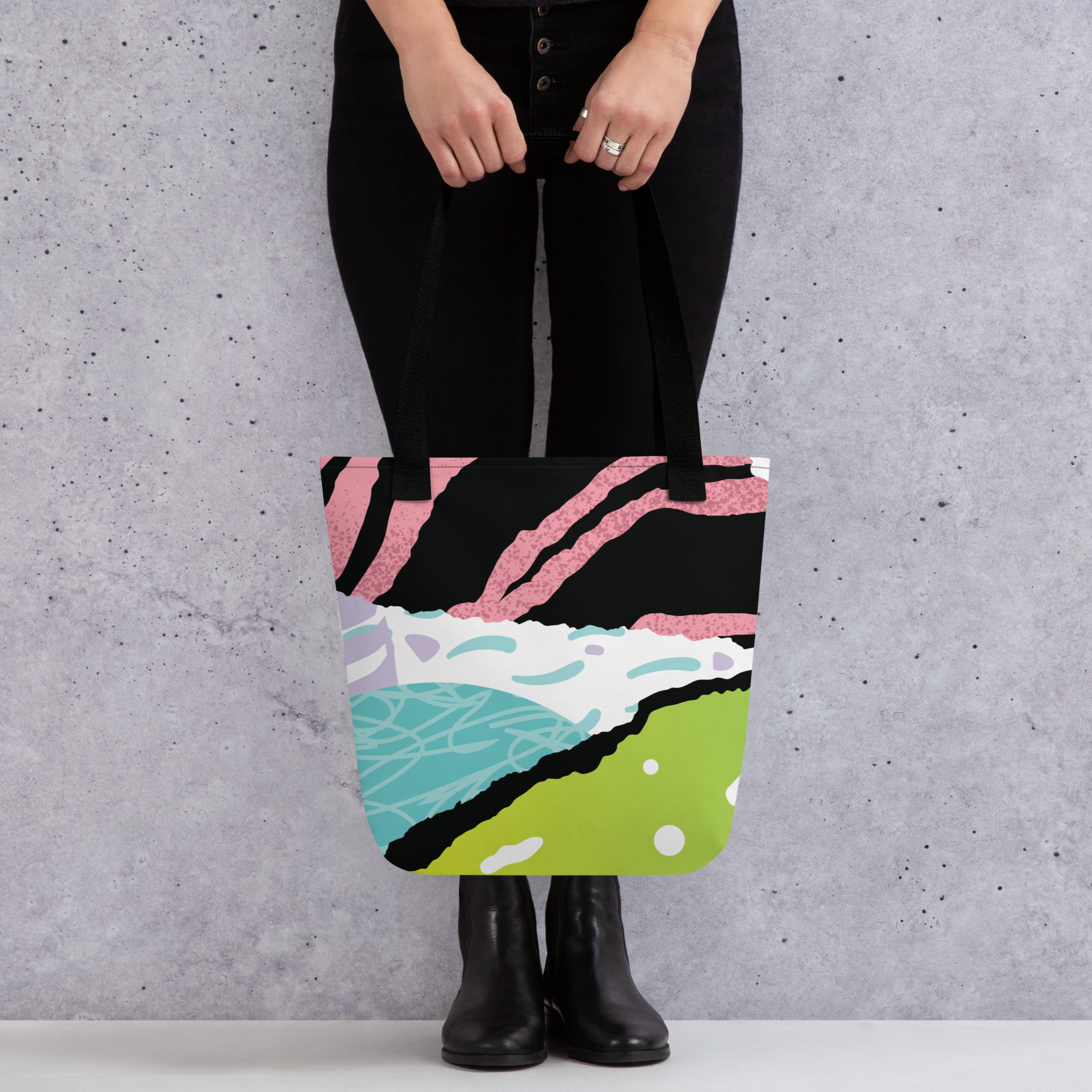 Large Abstract Floral Tote Bag – Durable, Colourful, Eco-Friendly Shoulder Bag for Everyday Use