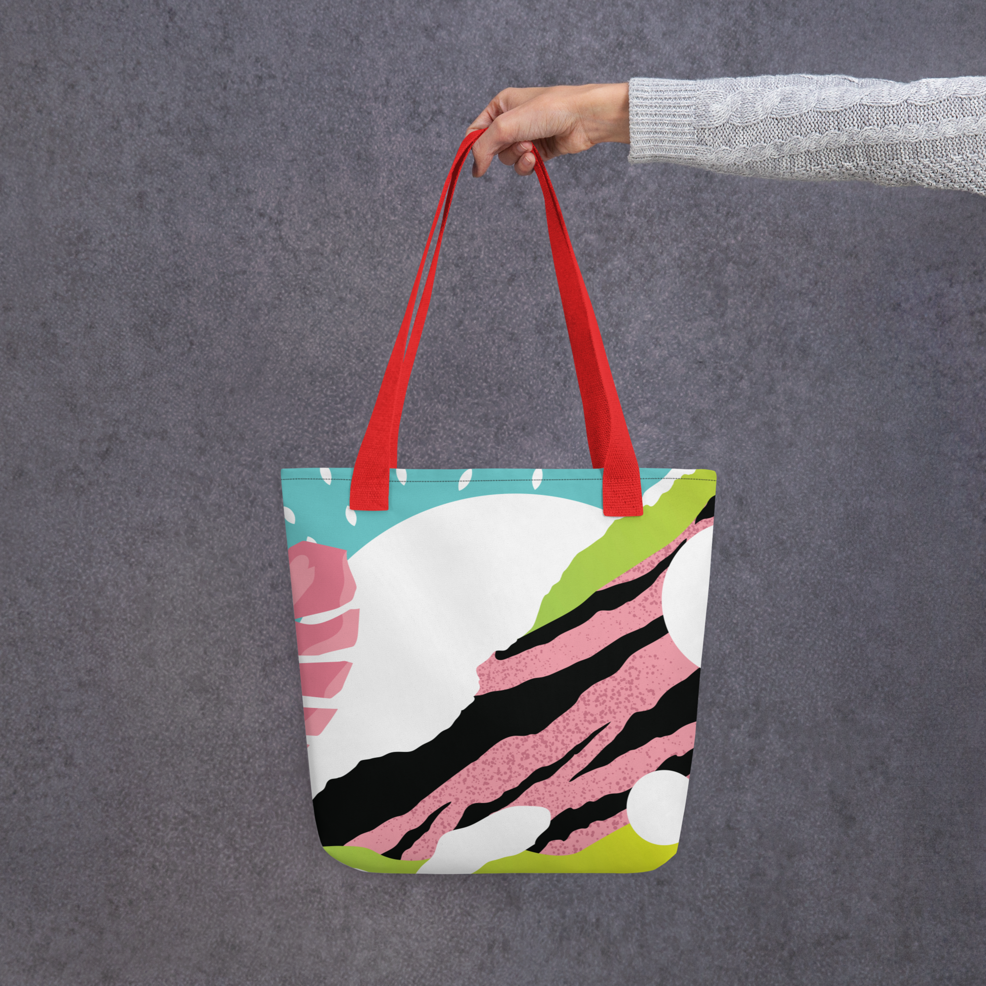 Large Abstract Floral Tote Bag – Durable, Colourful, Eco-Friendly Shoulder Bag for Everyday Use