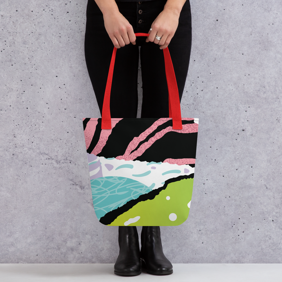 Large Abstract Floral Tote Bag – Durable, Colourful, Eco-Friendly Shoulder Bag for Everyday Use