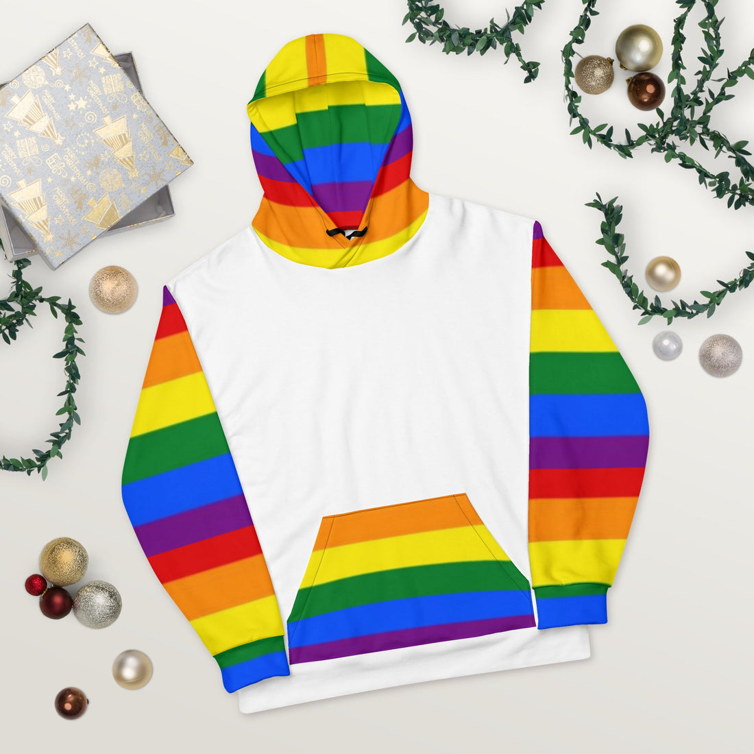 Pride Rainbow Flag Hoodie – Colourful LGBTQIA+ Statement | Sustainable, Soft & Comfortable Fit