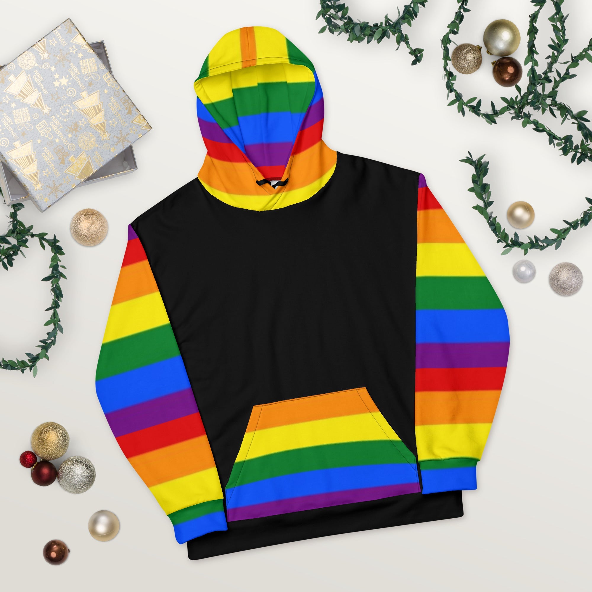 Rainbow Pride Flag Hoodie – LGBTQIA+ Statement | Colourful, Soft & Eco-Conscious Fit
