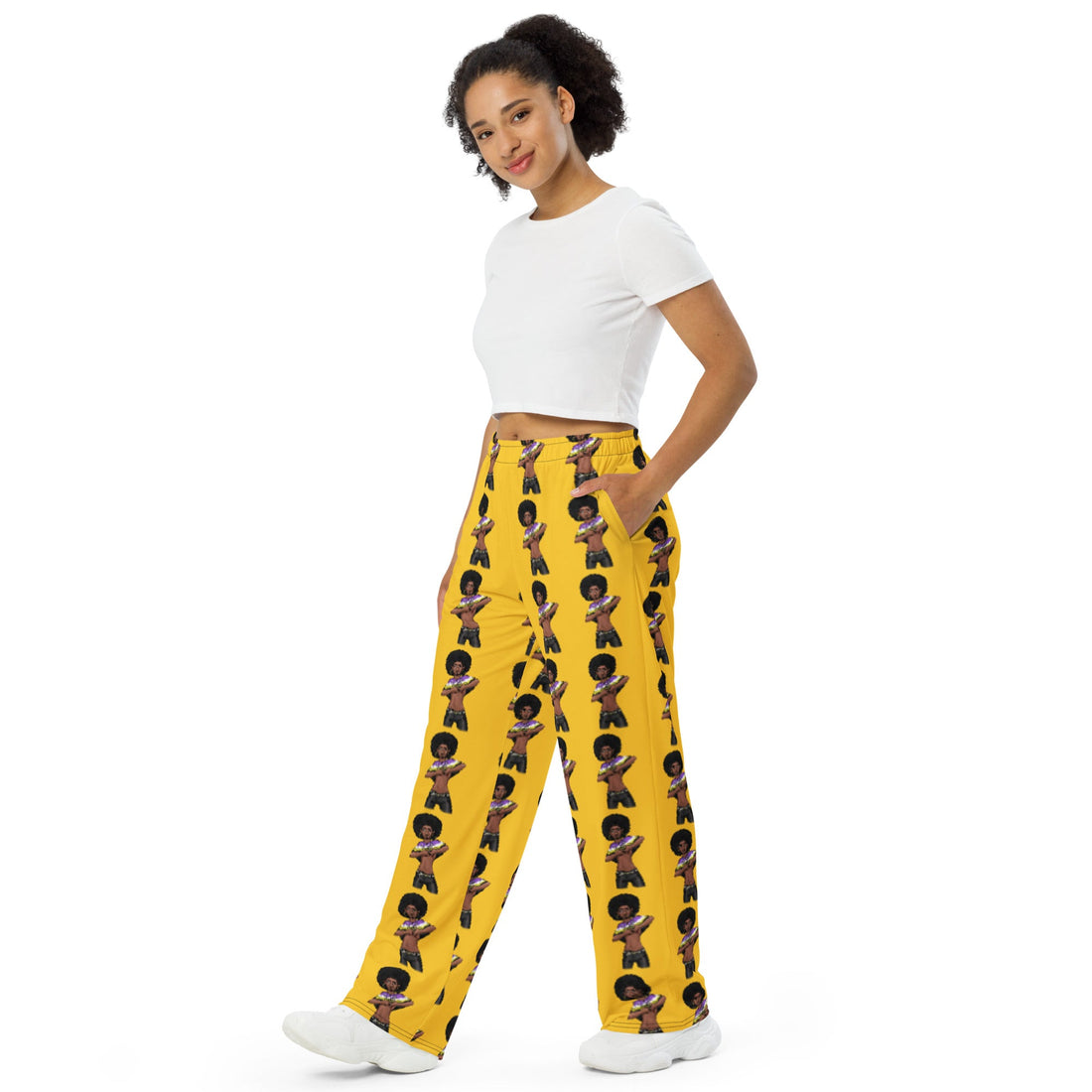 Intersex Pride Flag Wide-Leg Trousers – Comfortable, Colourful, and Inclusive Statement Wear