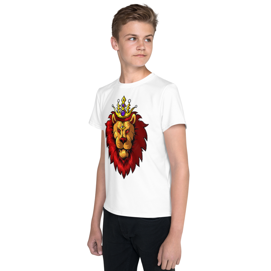 Youth Crew Neck T-Shirt – Lion King-Inspired Graphic | Soft Black Cotton Tee | Voce Lindx