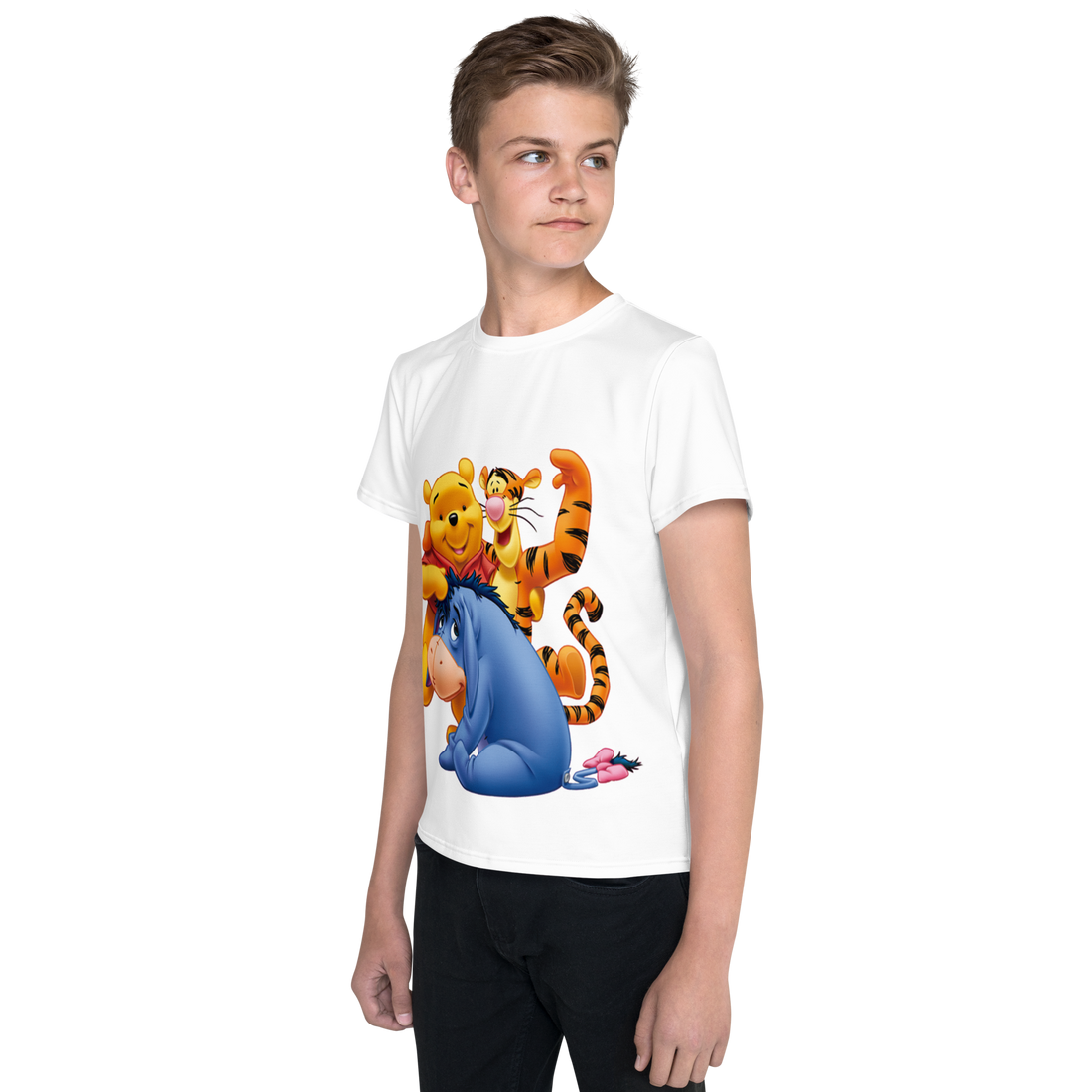 Youth Crew Neck T-Shirt – Timon and Pumbaa Inspired Print | Soft White Cotton Tee for Kids | Voce Lindx