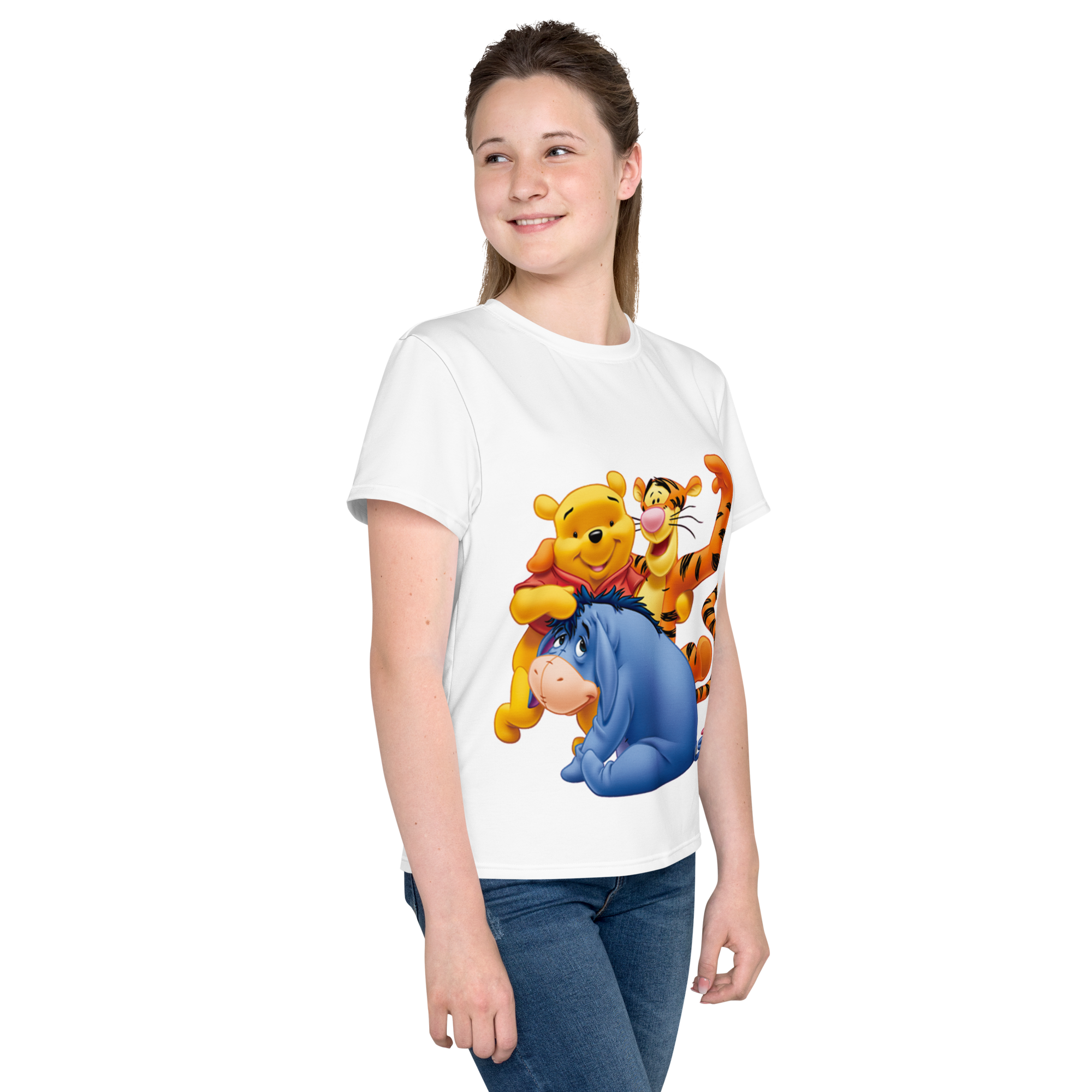 Youth Crew Neck T-Shirt – Timon and Pumbaa Inspired Print | Soft White Cotton Tee for Kids | Voce Lindx